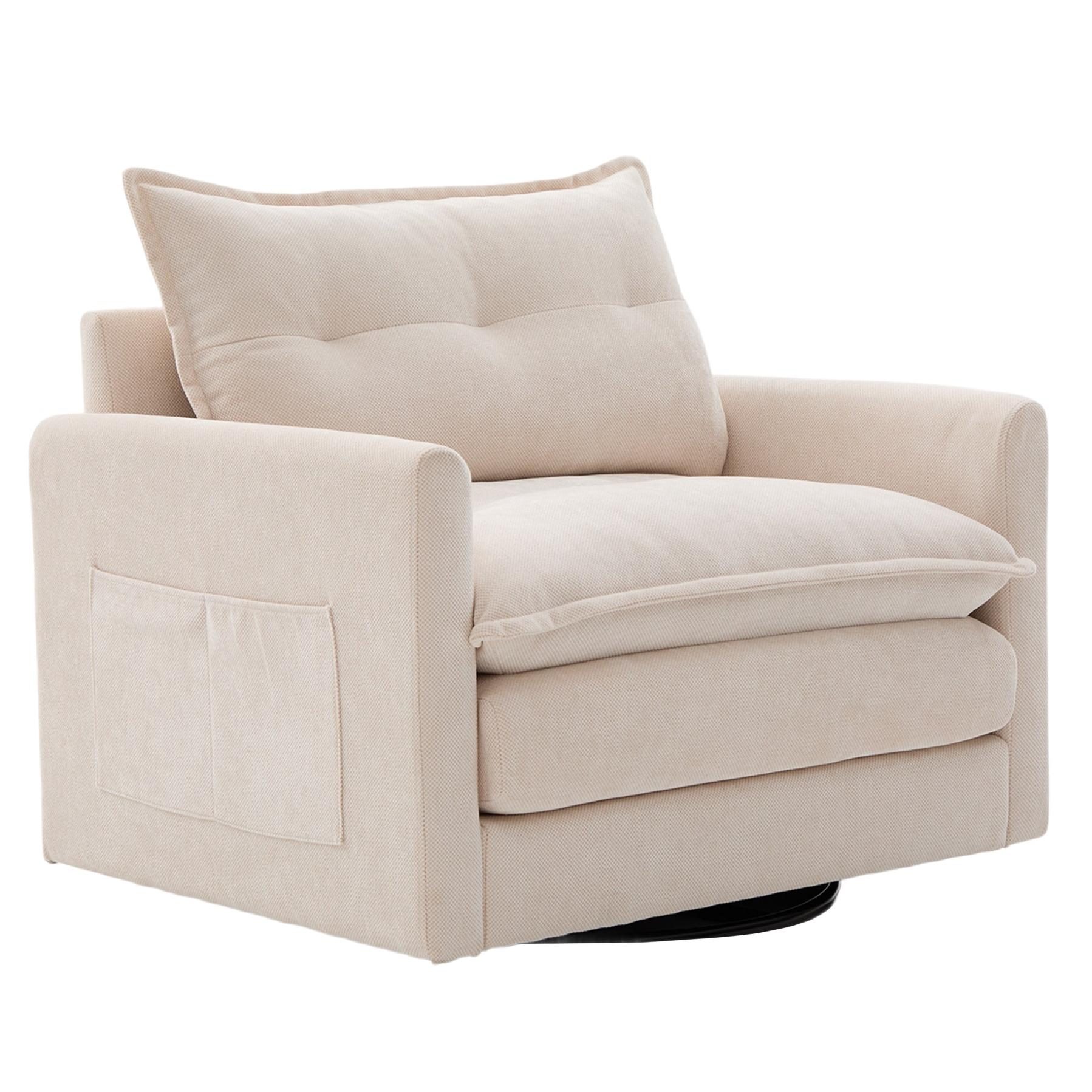 LVHOM Drehsessel Dreh-Loungesessel 360°, XXL Sitzbreite, Seitentasche, 150k günstig online kaufen