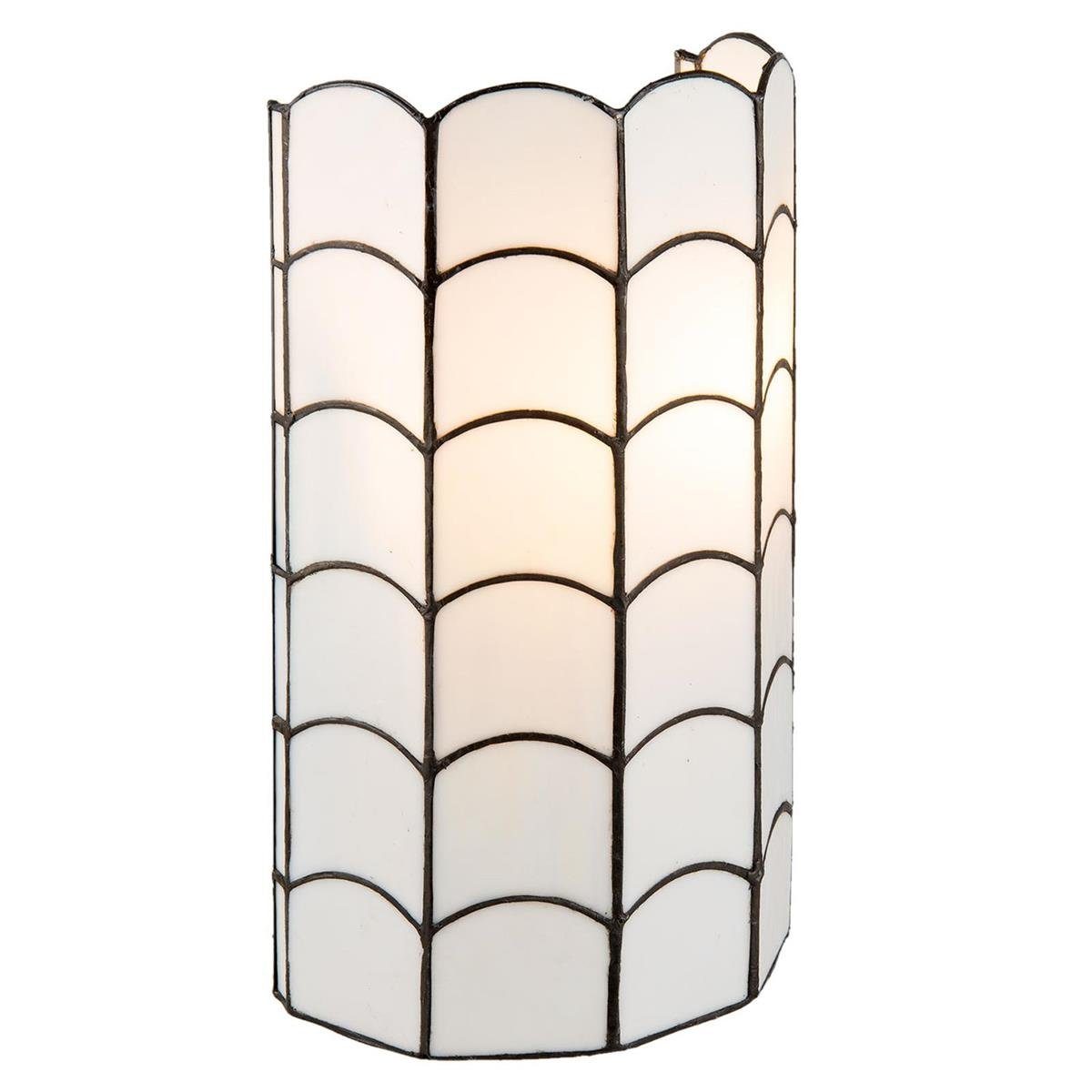 Clayre & Eef Nachttischlampe Clayre & Eef Lumilamp Wandlampe Tiffany Weiß 19*11*35 cm E14/max 2*40W