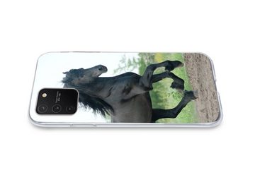 MuchoWow Handyhülle Pferd - Schwarz - Natur, Phone Case, Handyhülle Samsung Galaxy S10 Lite, Silikon, Schutzhülle