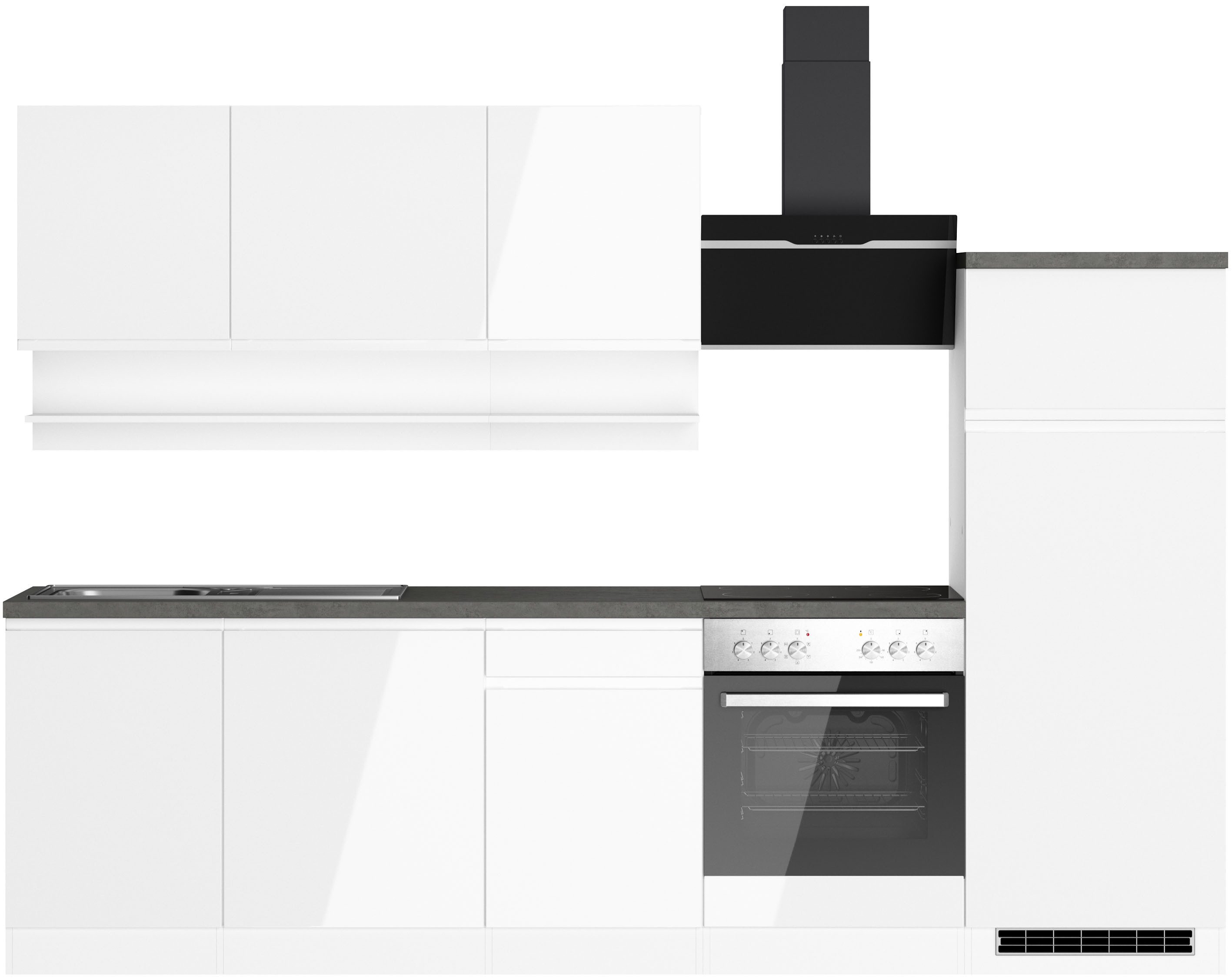 KOCHSTATION Küchenzeile KS-Virginia,neu in verbesserter Ausführung, Breite 280 cm, Soft-Close, wahlweise mit E-Geräten