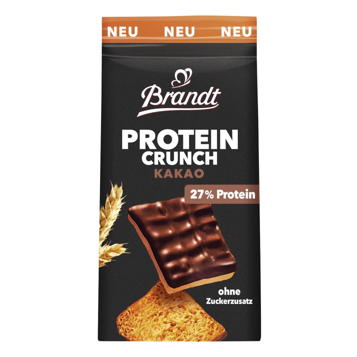 Brandt Brot, Brandt Protein Crunch Kakao Zwieback Snack ohne Zuckerzusatz 70g