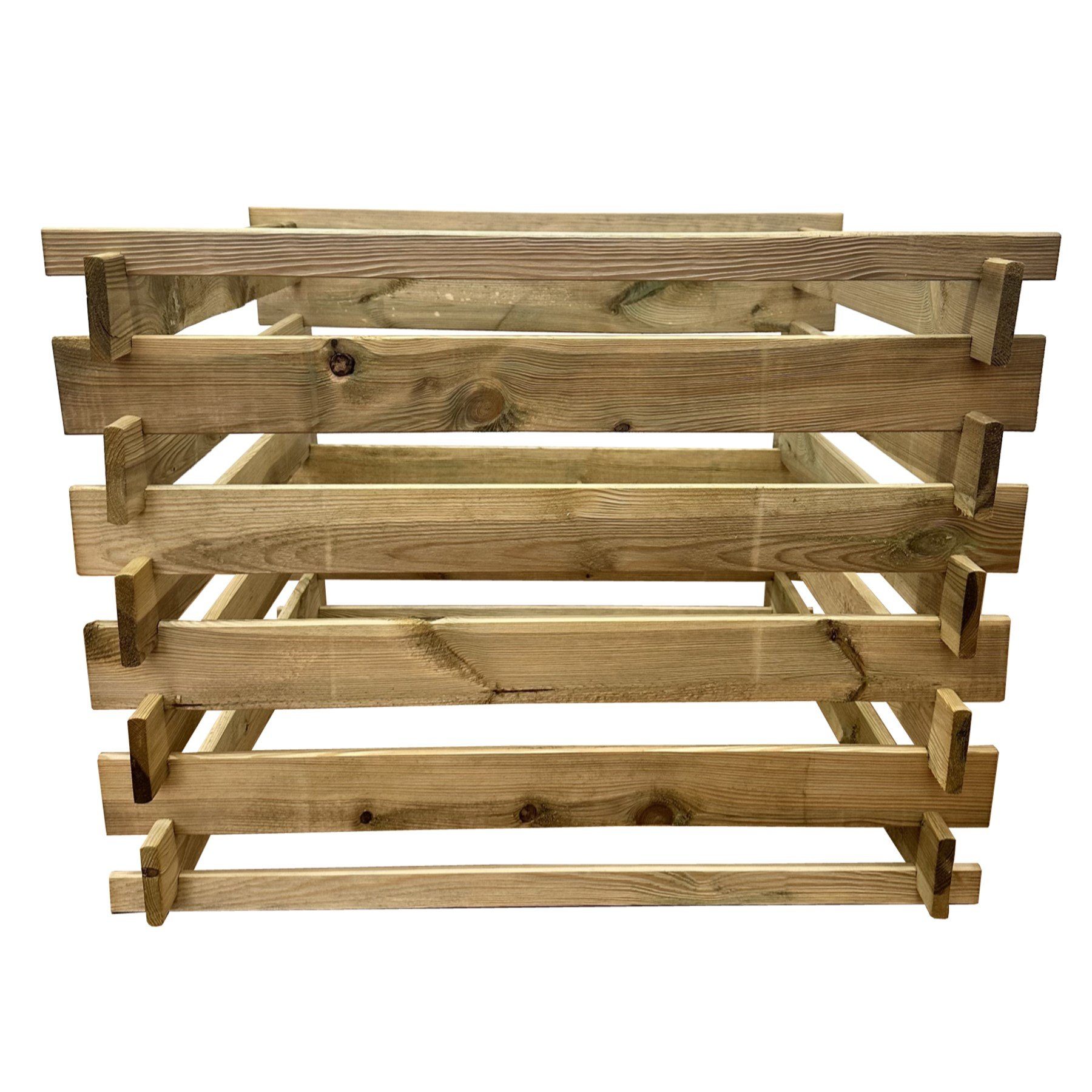 Loggyland Komposter Holzkomposter Steckkomposter Kompostsilo, BxTxH: 90x90x70 cm, (einfache Handhabung, KDI Stecksystem), BxTxH: 900x900x700 mm, 560 l, aus Kesseldruckimprägnierter Kiefer