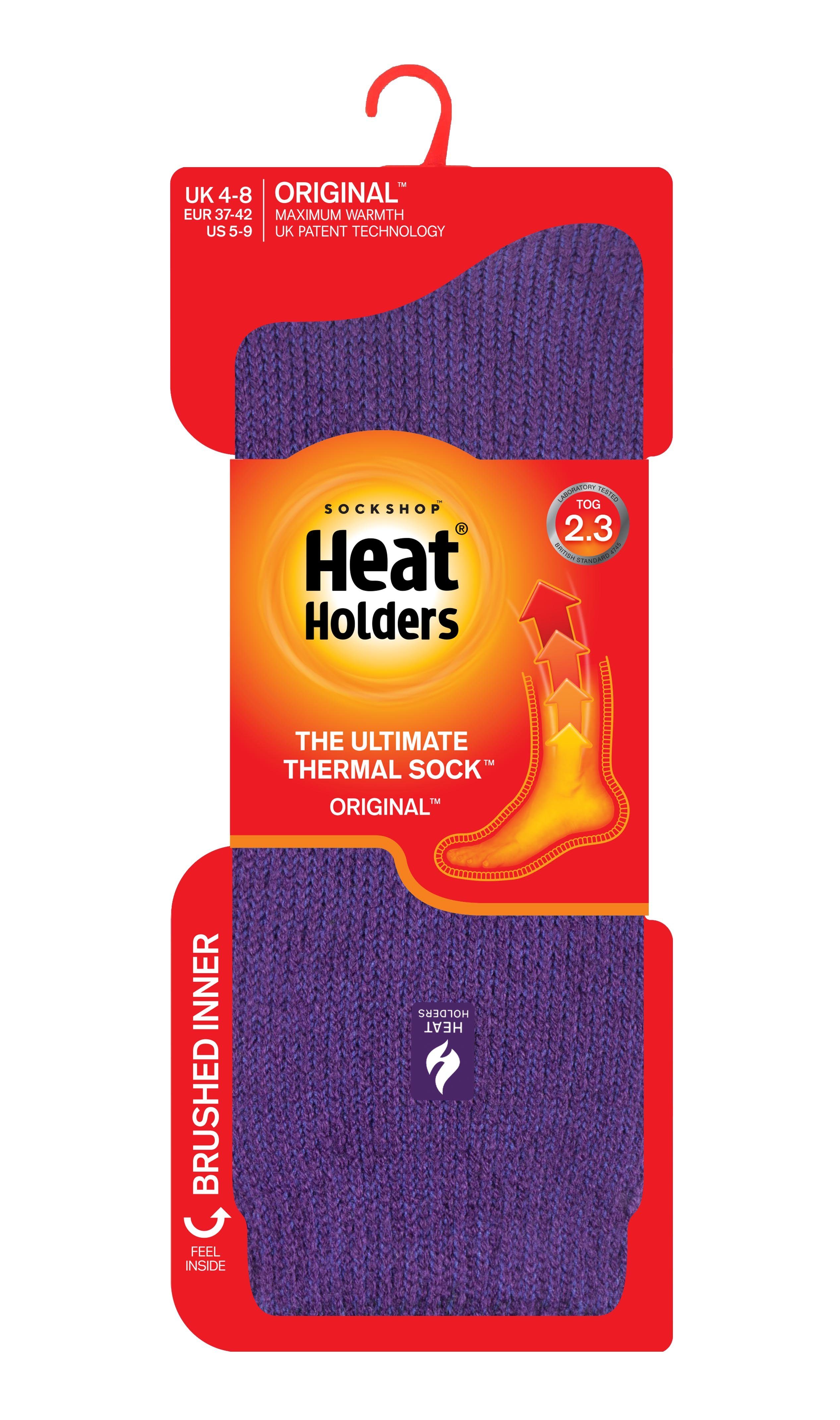 Größe als Thermosocken 37-42 Heat Damen 7x Purple wärmer Holders Baumwolle Original