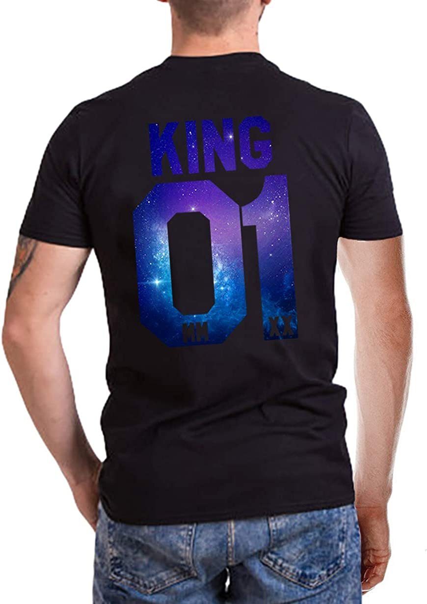 Couple Camp T-Shirt King 01 & Queen 01 Sterne Partner T-Shirt mit trendigem Print