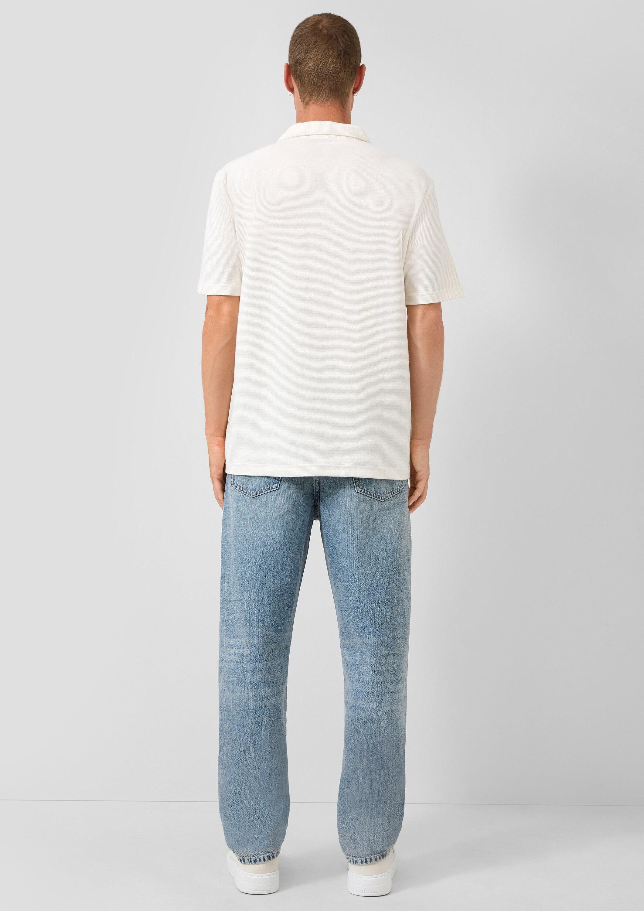 QS Kurzarmshirt Polo-Shirt Poloshirt mit Struktur