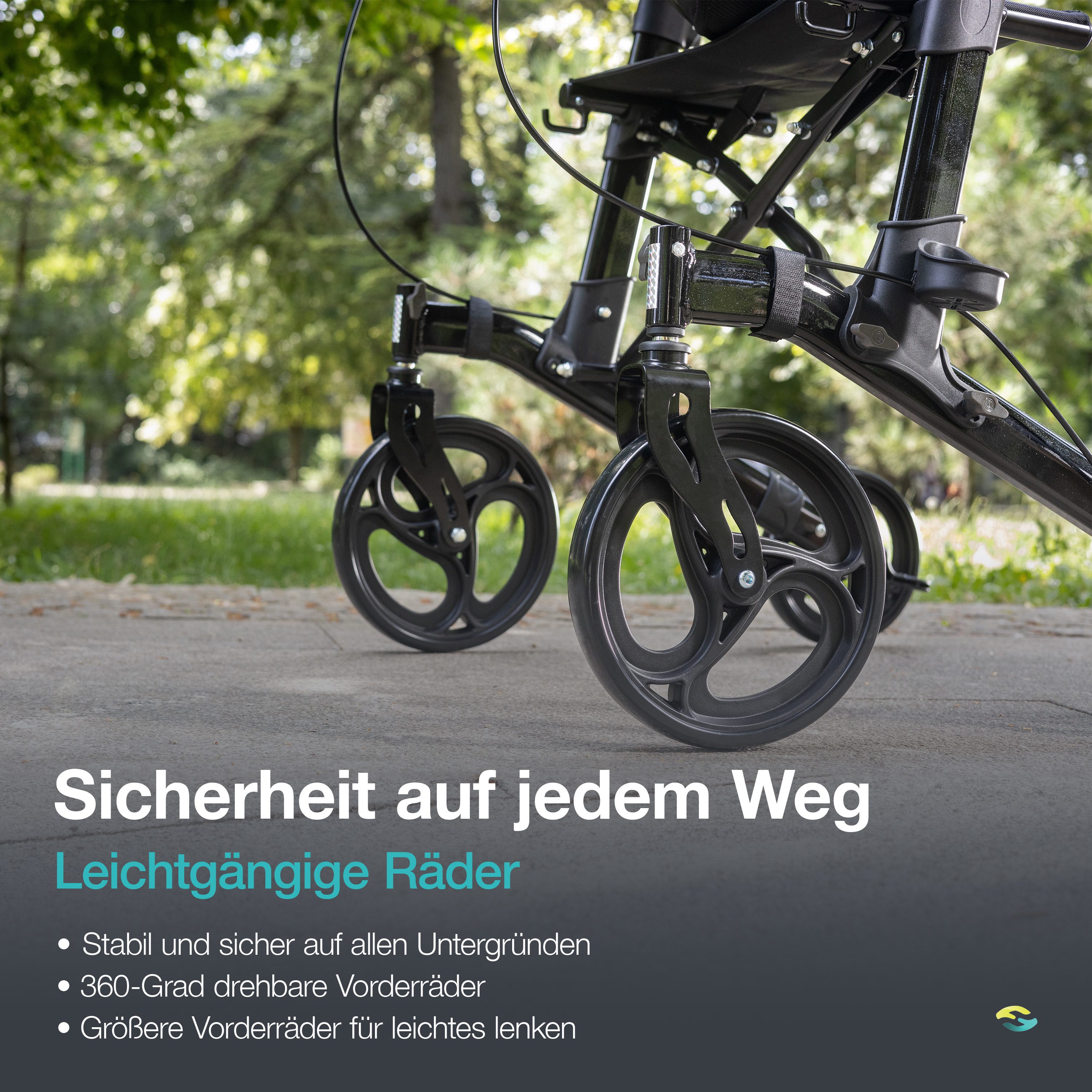 Helavo Rollator H1060, Aufrechter Arthritis-Rollator mit Unterarmstützen & Sitz bis 136kg