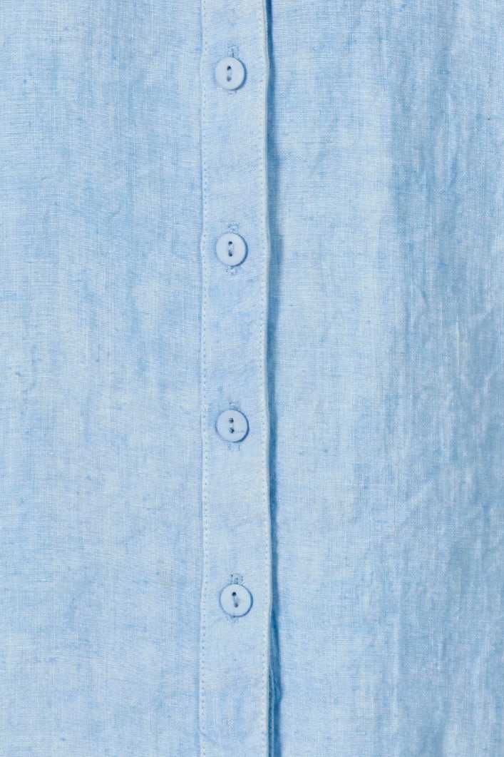 Himalaya Clothing Langarmbluse 3/4 Arm Bluse mit dekorativer Falte und krempelbaren Ärmeln aus Leinen Lässige Bluse Damen Leinenbluse mit edlen Details – Bild 4 von 4
