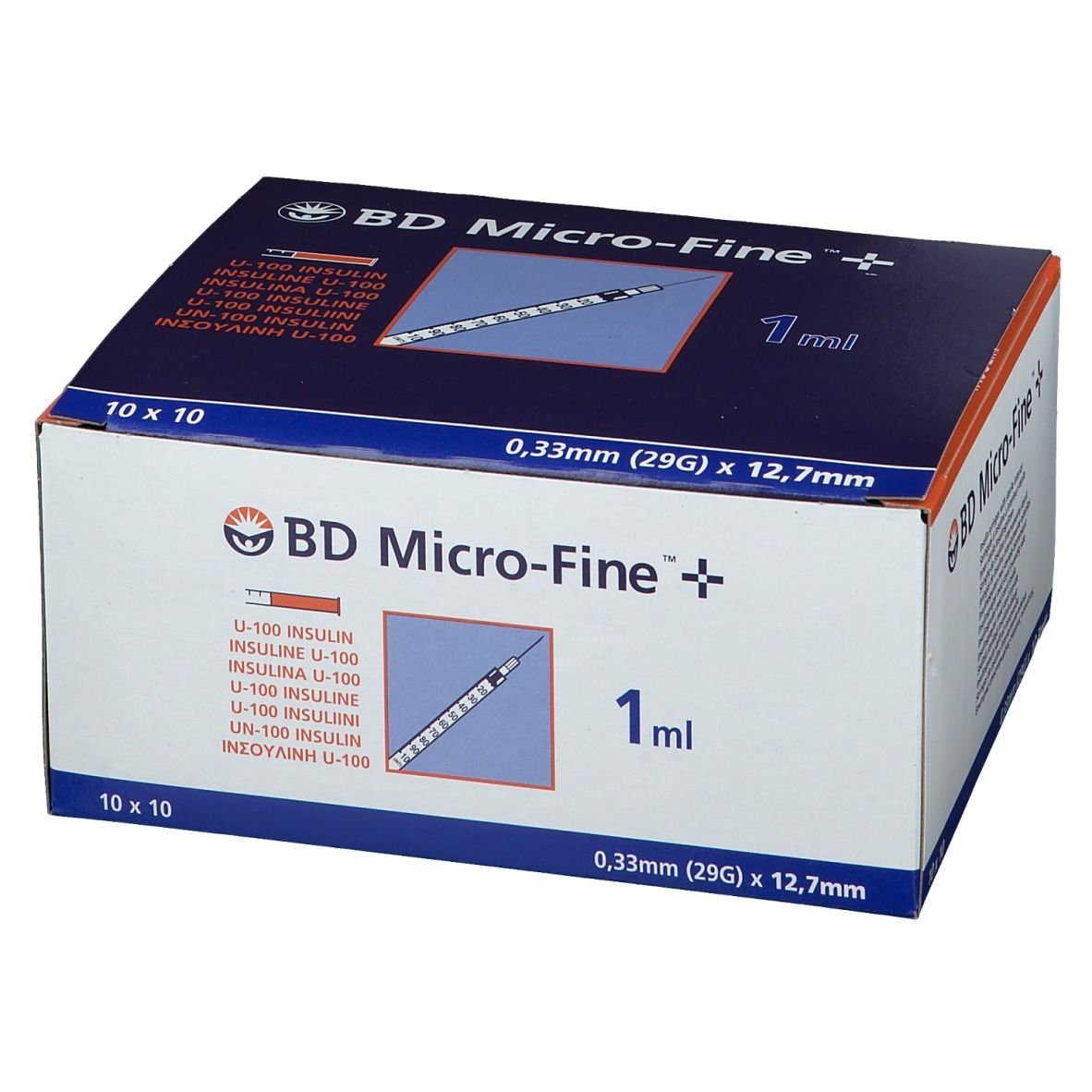 Becton Dickinson Feindosierspritze BD Micro-Fine+ Insulinspritze 1 ml U100 0,33x12,7mm, (Spar-Set, 29G, Weltweiter Bestseller, 100-St., Diabetesmanagement, Steril verpackt), Präzise Dosierung, Schmerzarme Insulininjektion, Blutzuckerüberwachung