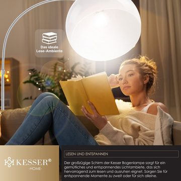 KESSER LED Bogenlampe, Nicht enthalten/ LED geeignet, Bogenlampe + standfestem Marmorfuß höhenverstellbar 146-22cm