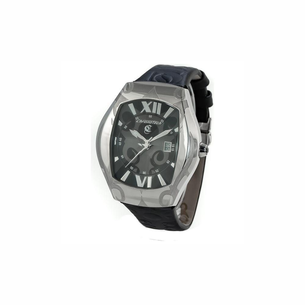 Quarzuhr Chronotech Armbanduhr Herren Leder Uhr CT7693J-01 48 mm Quarzuhr Armba