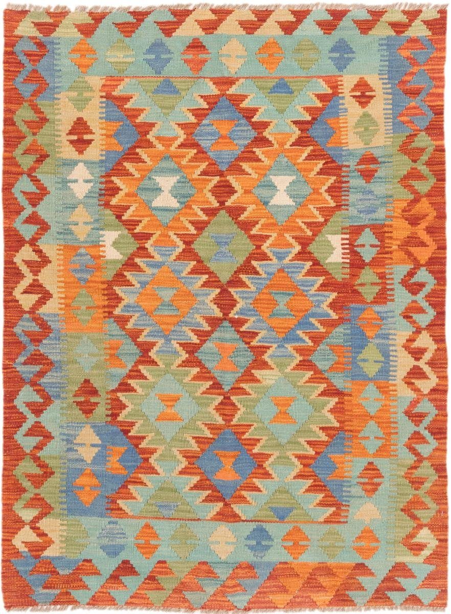 Orientteppich Kelim Afghan 104x141 Handgewebter Orientteppich, Nain Trading, rechteckig, Höhe: 3 mm
