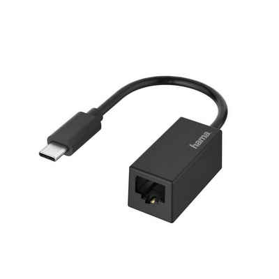 Hama Netzwerk-Adapter, USB-C-Stecker Netzwerk-Adapter LAN/Ethernet-Buchse, Gigabit Etherne, USB-C zu USB-C, RJ45, Gigabit-Ethernet-Datenübertragung von bis zu 1 Gbit/s
