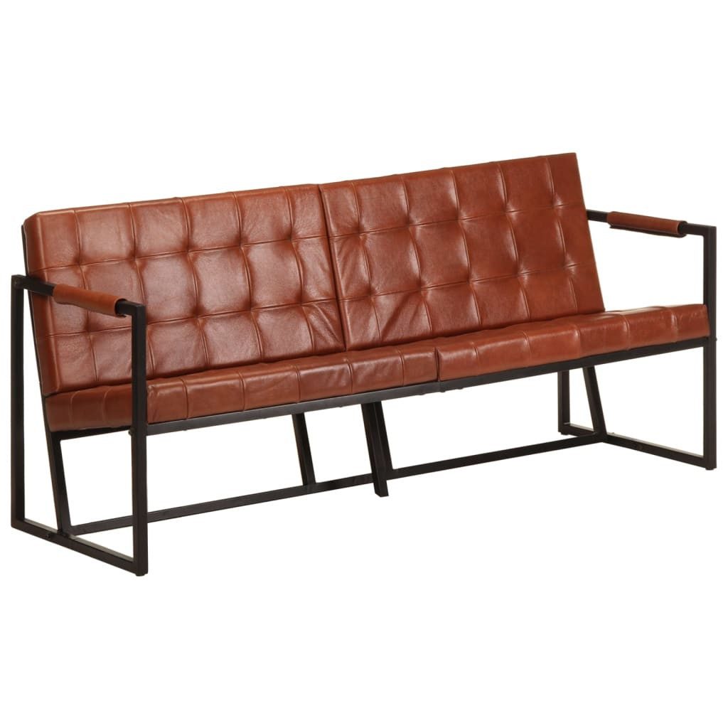 vidaXL Sofa 3-Sitzer-Sofa Braun Echtes Ziegenleder