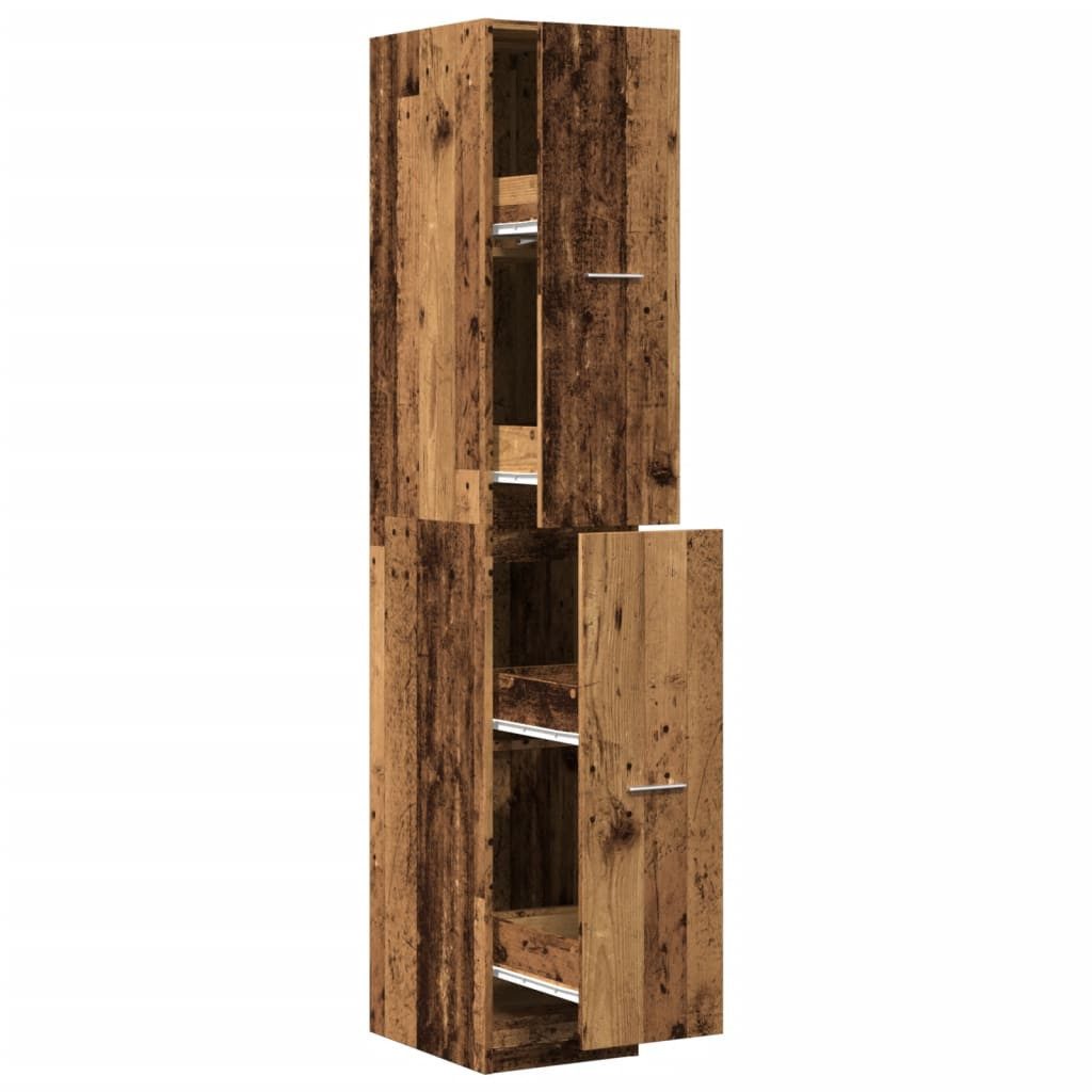 vidaXL Apothekerschrank 30 x 41 x 1745 cm Apothekerschrank Altholz-Optik 30x41x174,5 cm Spanpl
