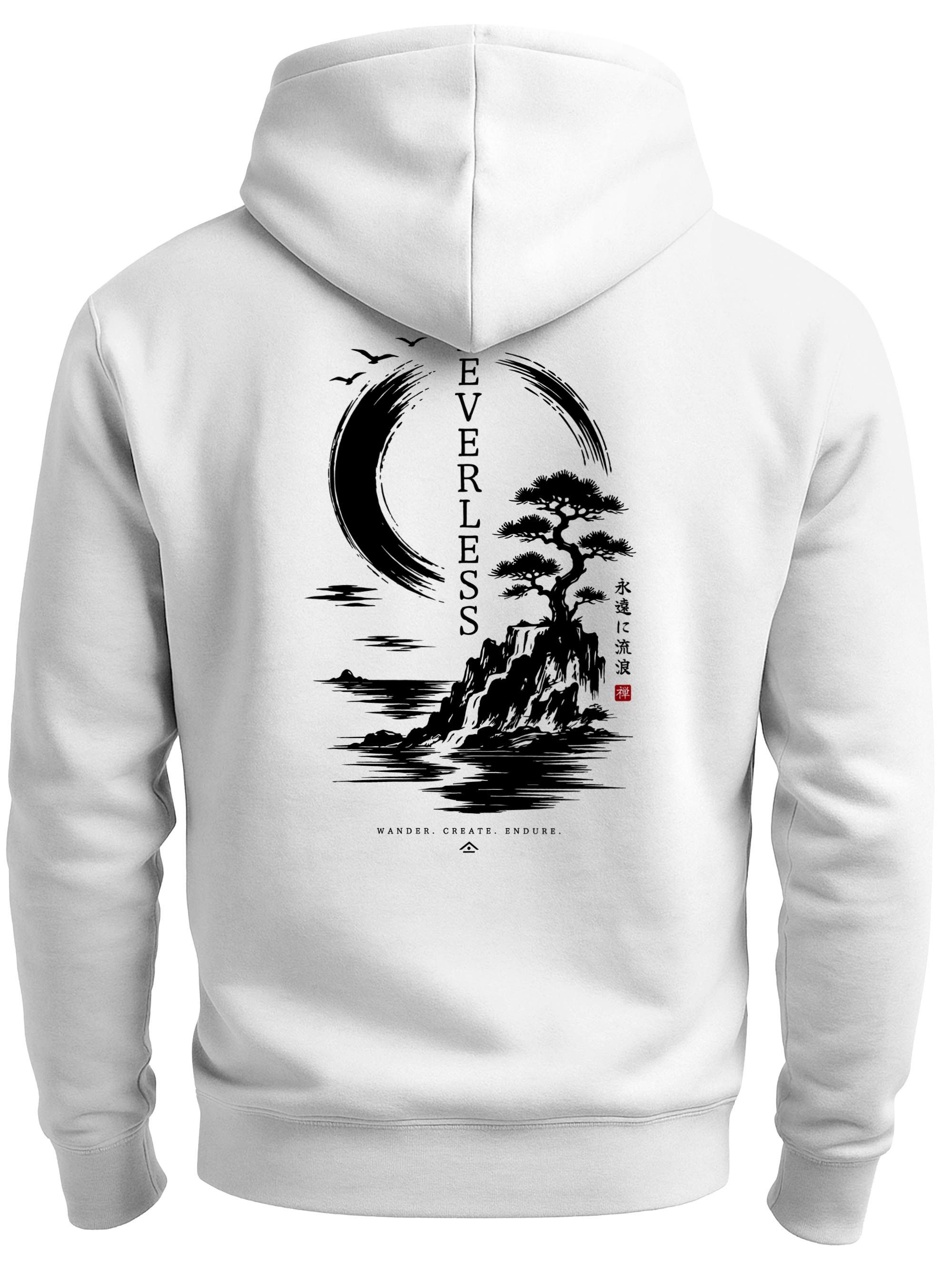 Neverless Hoodie Herren Hoodie mit Spirit of Japan-Rückenprint – Regular Fit