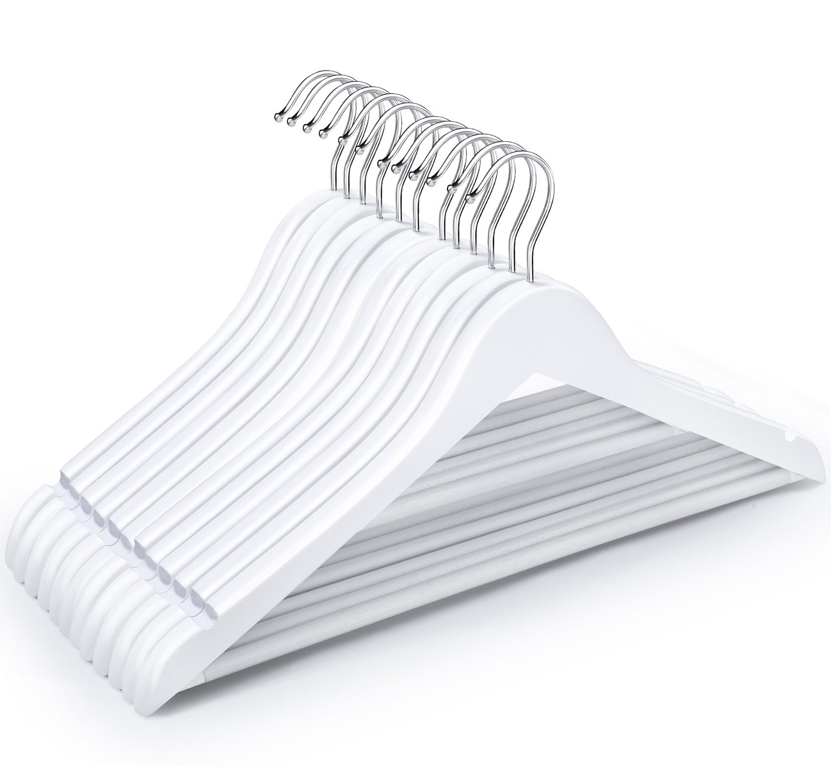 ElitVita Kleiderbügel Holz Kleiderbügel mit Rockkerben und Hosensteg Drehba günstig online kaufen