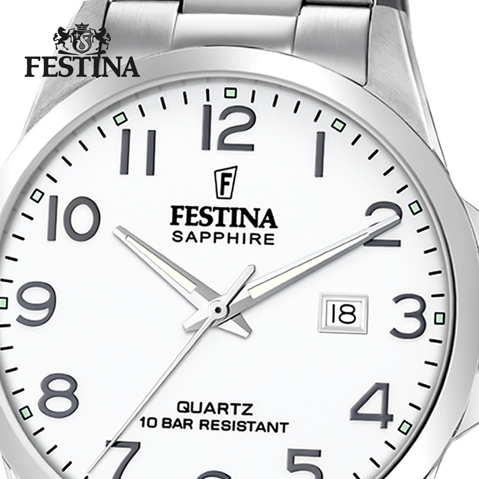 Festina Quarzuhr Festina Herrenuhr Edelstahl silber, (Analoguhr), Herren Armbanduhr rund, Edelstahlarmband silber, Elegant