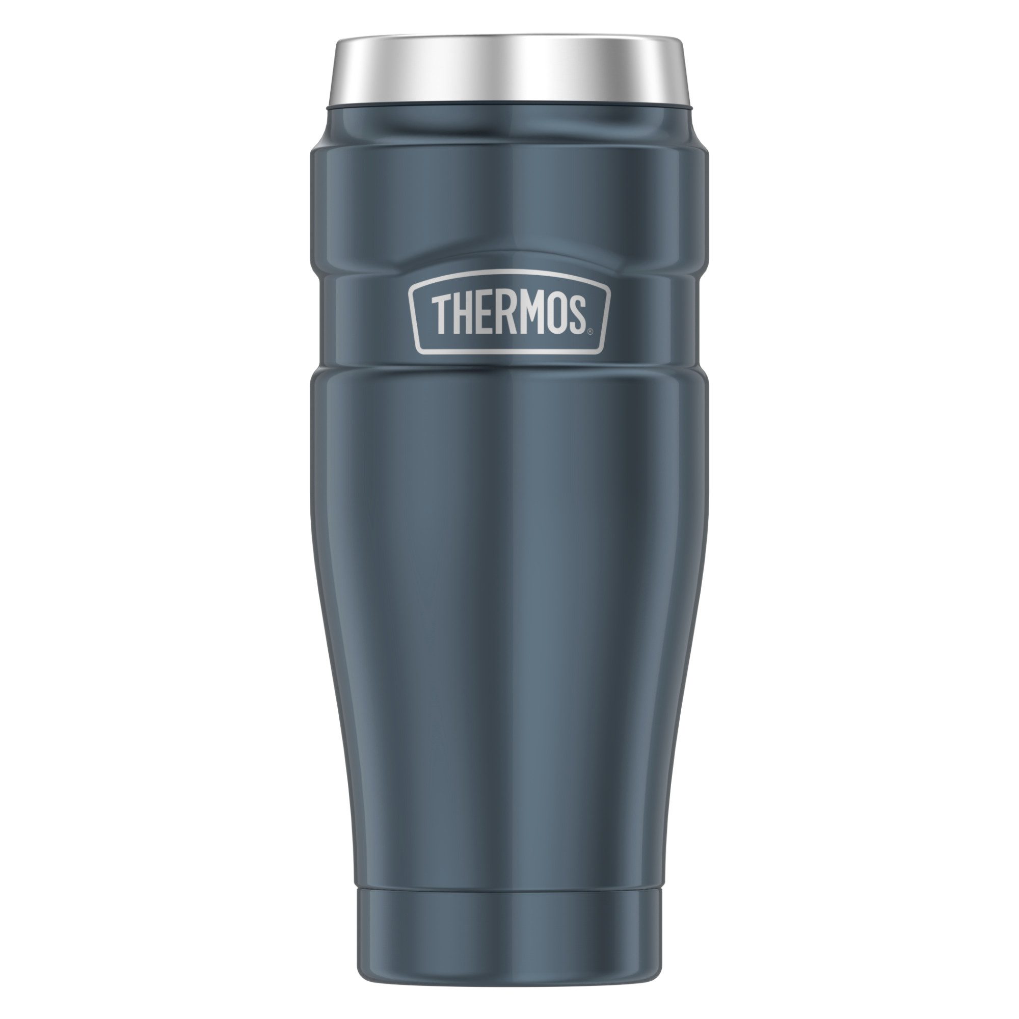 THERMOS Thermobecher STAINLESS KING MUG, doppelwandiger Edelstahl, spülmaschinenfest, 1-tlg., Edelstahl, Kunststoff, Silikon, 0,47l, 7h heiß & 18h kalt, absolut dicht, DrinkLock – Verschlusssystem