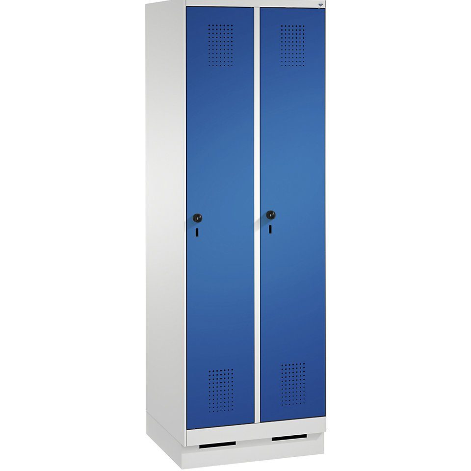 C+P Garderobenschrank Breite: 600 mm x Tiefe: 500 mm x Höhe: 1800 mm enzianblau