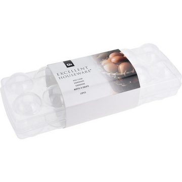 Koopman Vorratsdose 15 Stück Eierdosen für je 12 Eier Set Hühnereier Box aufbewahren mit D, Kunststoff