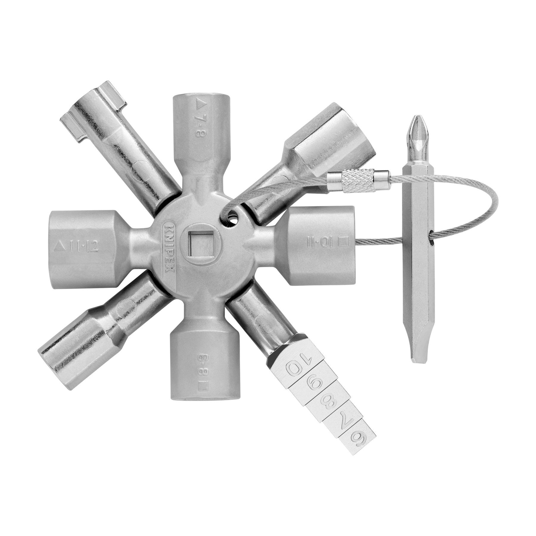 Knipex Schaltschrankschlüssel KNIPEX Schaltschrankschlüssel, TwinKey, 00 11 01, 92 mm