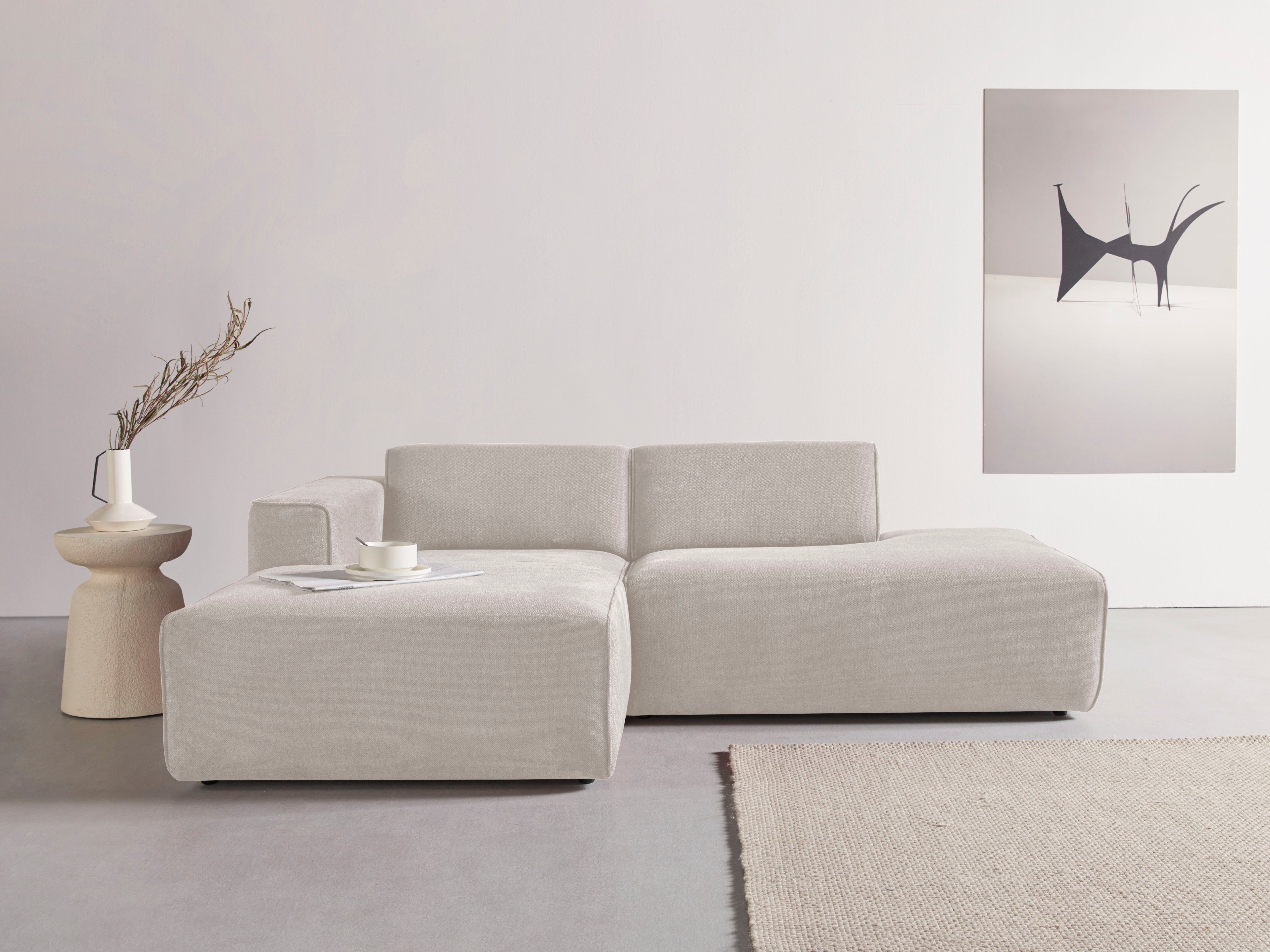 andas Ecksofa "Noord mit Kedernaht, Breite 227 cm", Cord, Struktur, Webstof günstig online kaufen