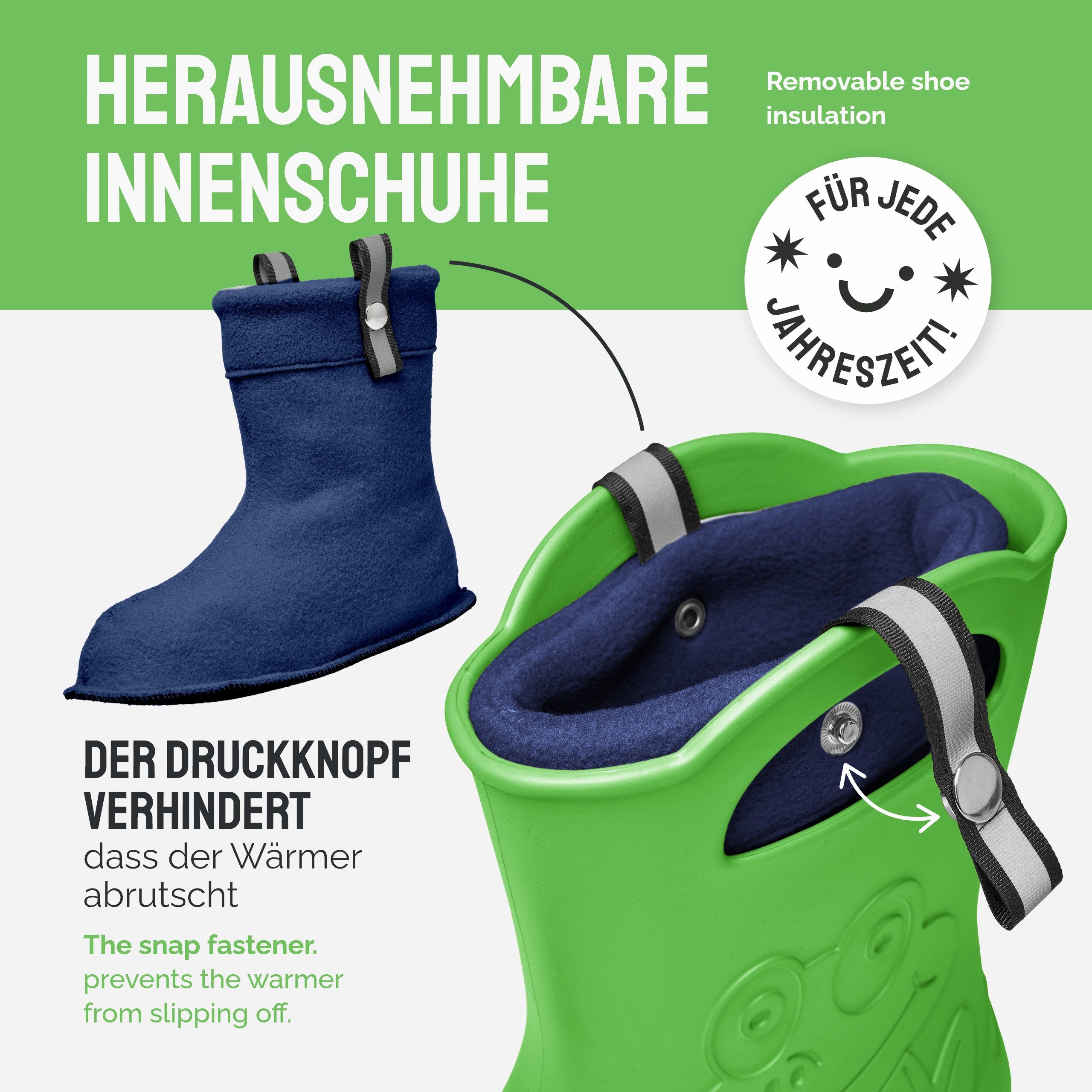 Ladeheid Damen federleichte EVA Gummistiefel Regenschuhe gefüttert LA-CA-23 Gummistiefel