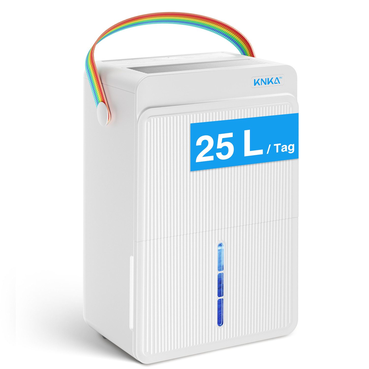 KNKA PRO Luftentfeuchter Luftentfeuchter Elektrisch Entfeuchter Leise,Dauerbetrieb, für 250 m³ Räume, Entfeuchtung 25 l/Tag, Tank 4 l, Timer,Wäschetrocknung,Schlafmodus