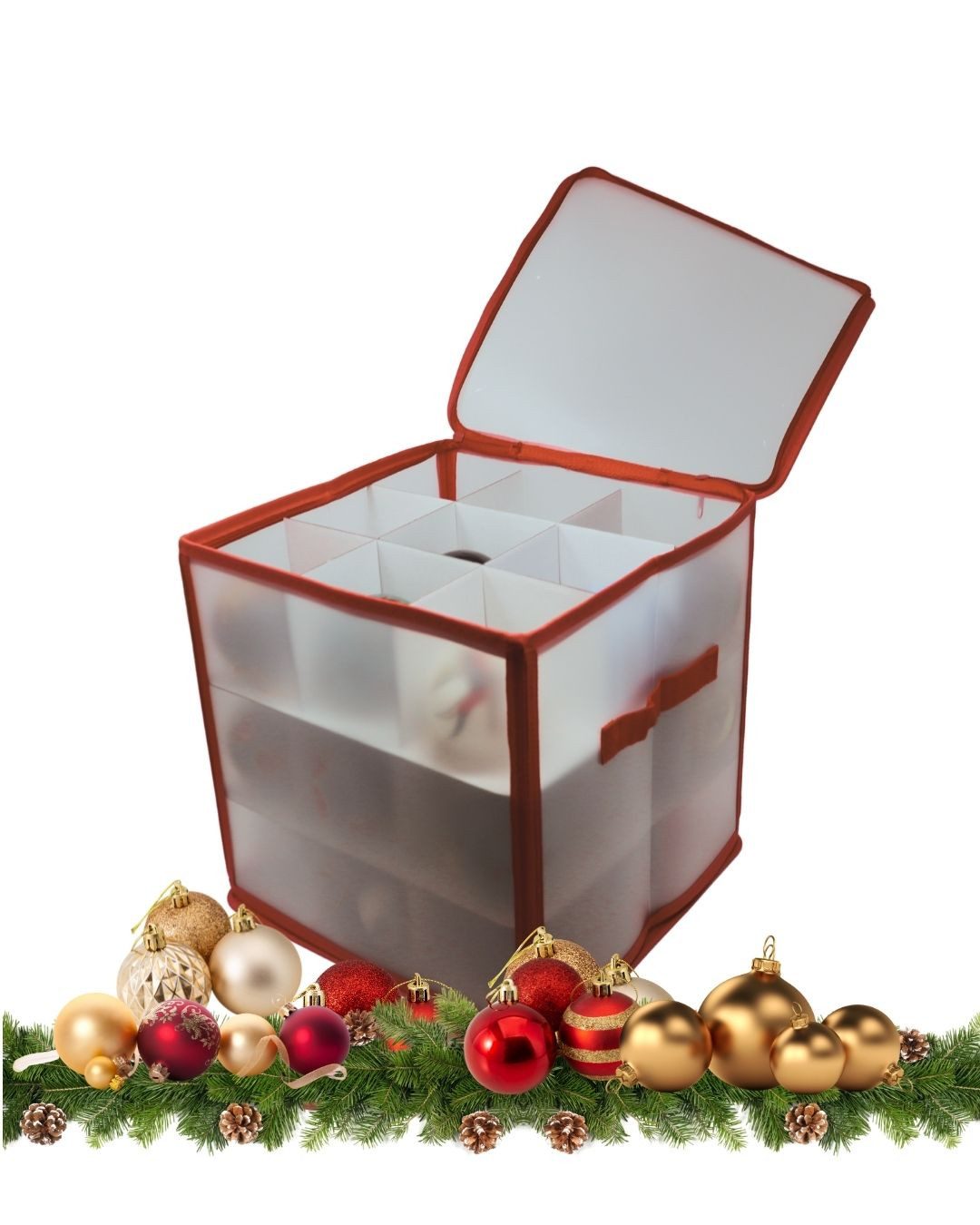 Close Up Dekoobjekt Aufbewahrungsbox für Christbaumkugeln Rot 27