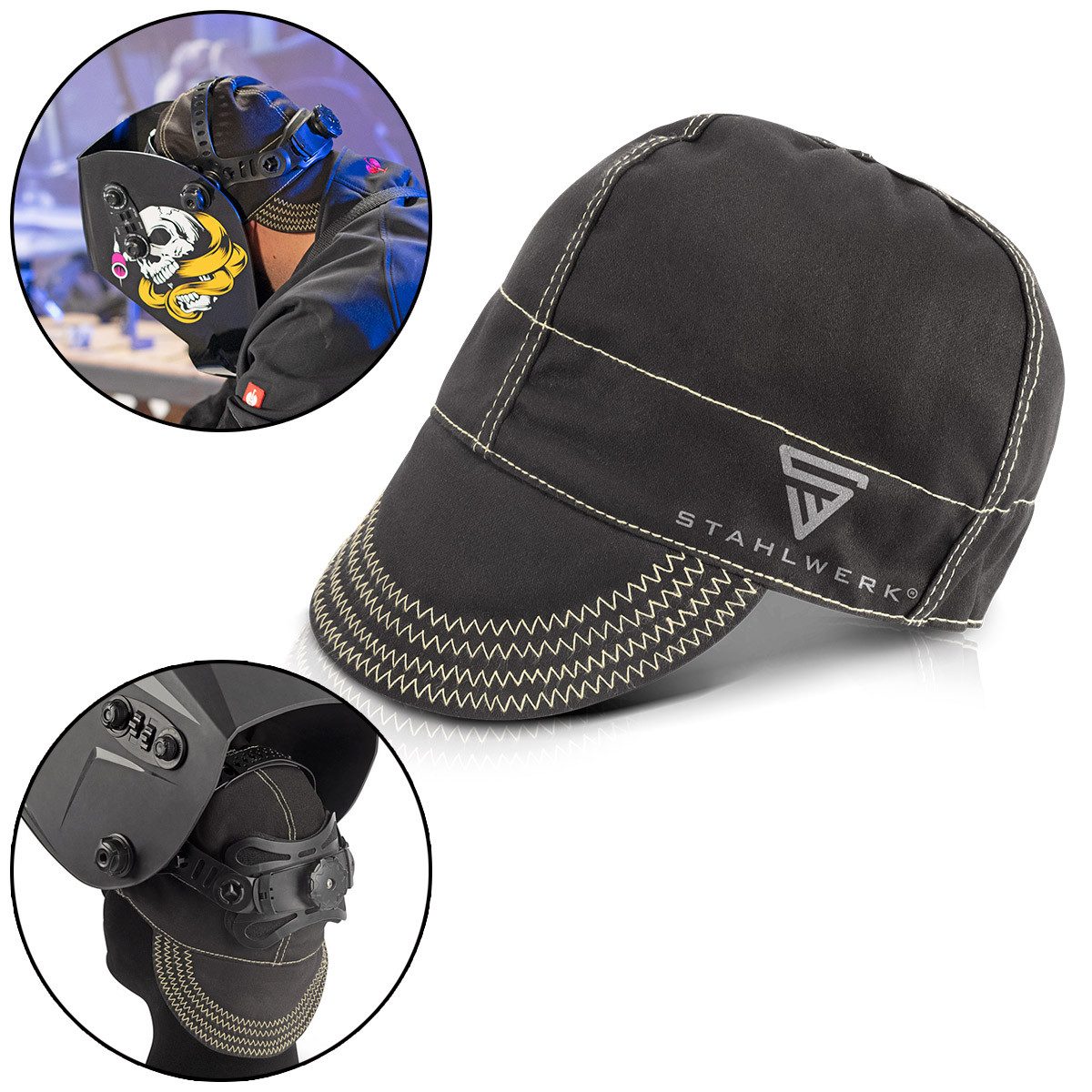 STAHLWERK Schweißhelm Schweißkappe / Schweißermütze / Schweißhelm (Packung, 1-tlg., Einzelartikel), zum Schweißen und Plasmaschneiden