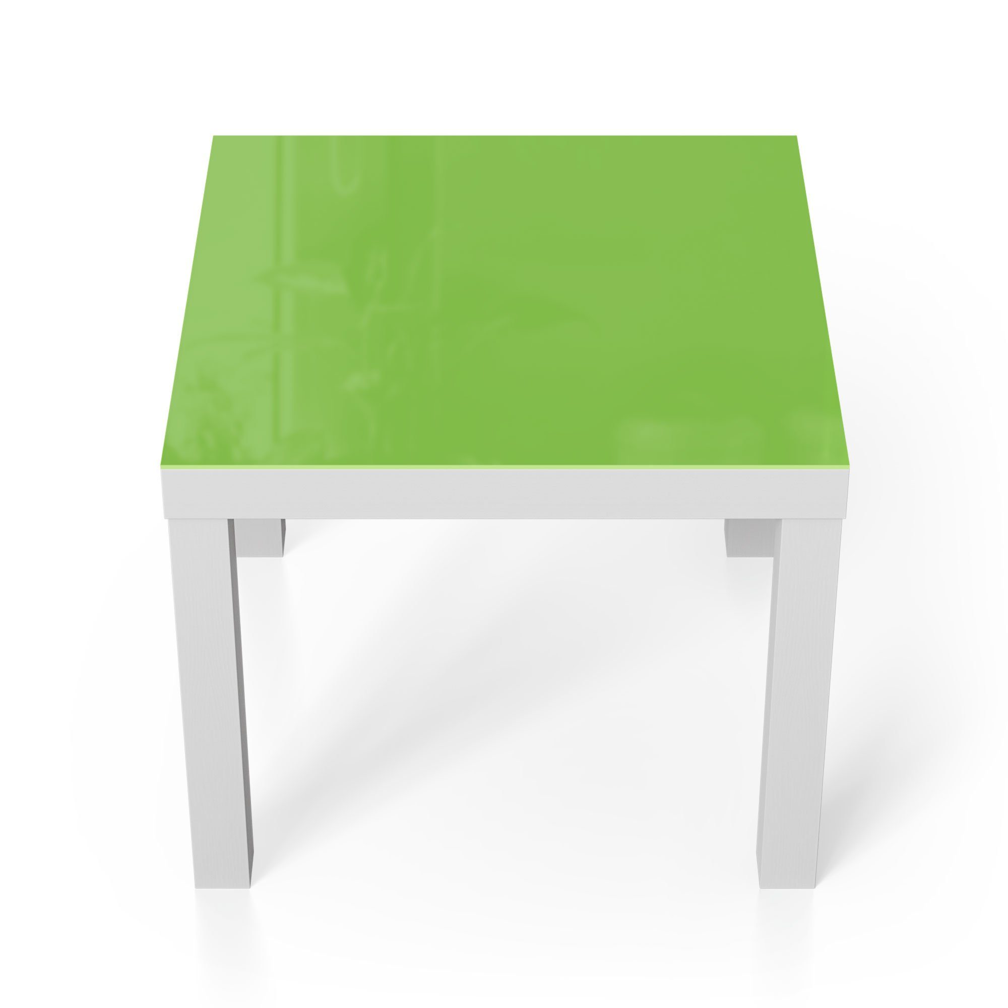 DEQORI Couchtisch 'Unifarben - Hellgrün', Glas Beistelltisch Glastisch modern Weiß