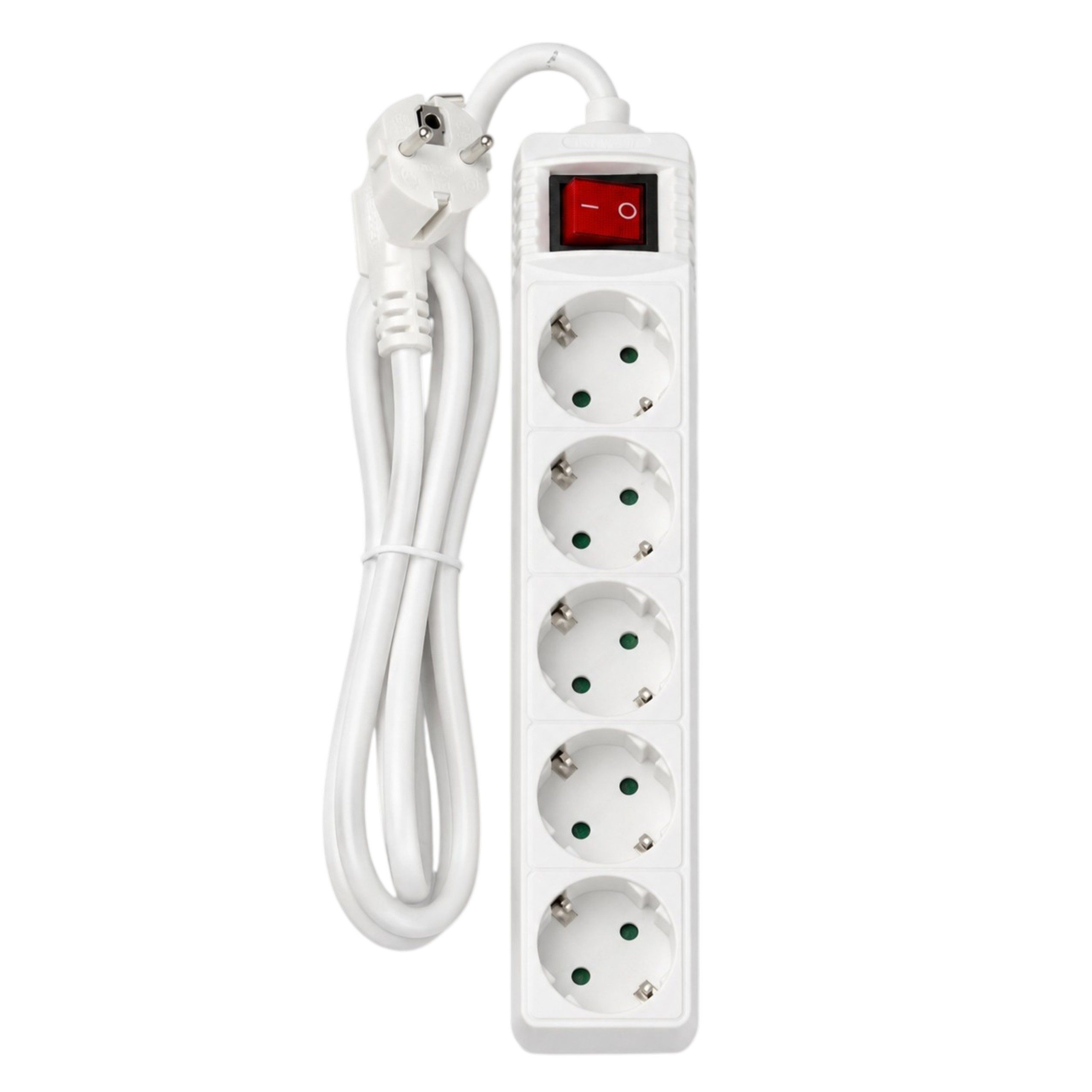 Arcas Arcas 5-fach Steckdosenleiste mit Schalter Weiß, 1,5 m, 3500 W Steckdosenleiste