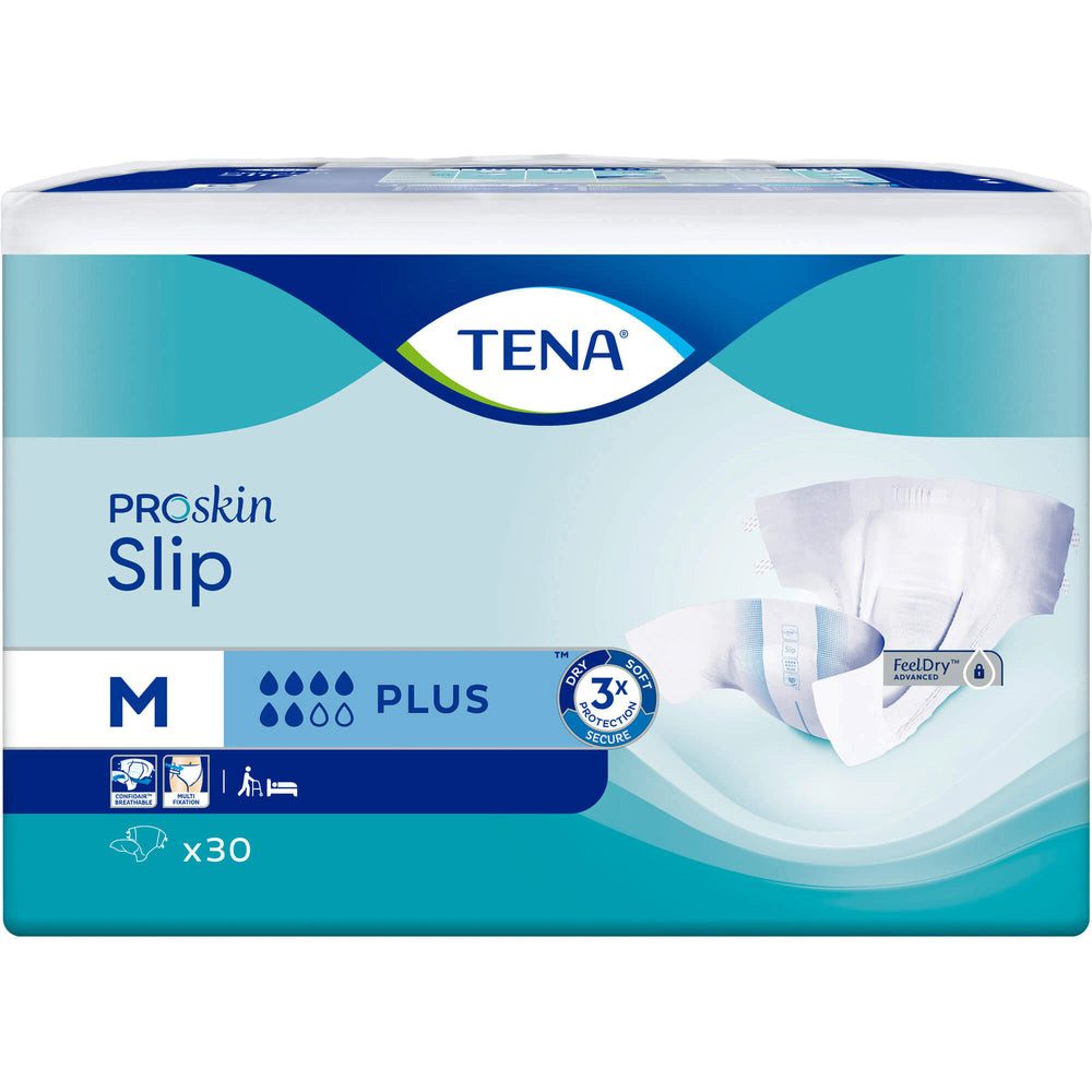 TENA Inkontinenzslip Slip Proskin Plus M (Spar-Set, 30-St., aufsaugend) saugende Kern des Inkontinenzprodukts bietet hohen Schutz