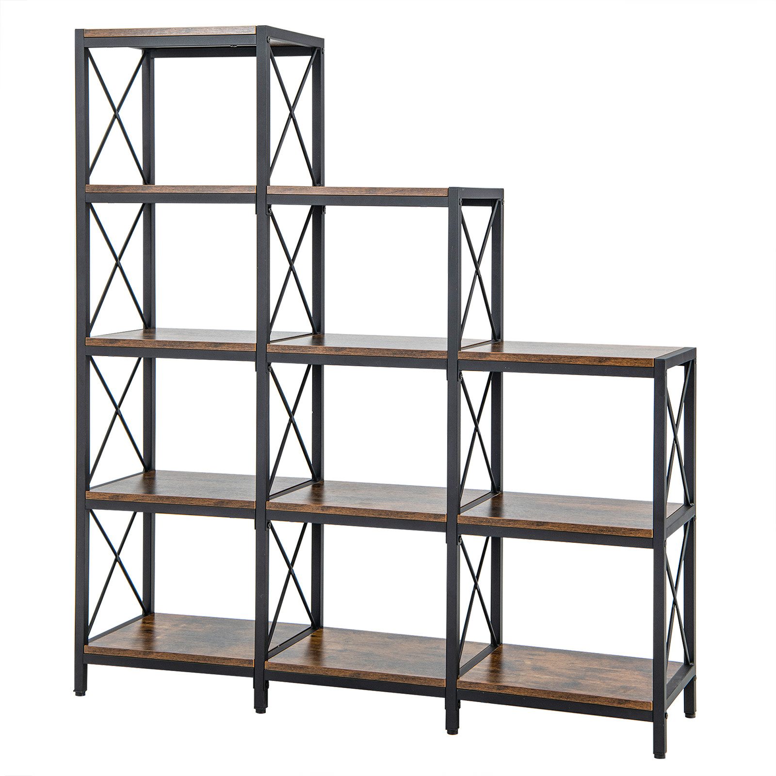 KOMFOTTEU Bücherregal Stufenregal Würfelregal Treppenregal, mit 12 Regalen günstig online kaufen