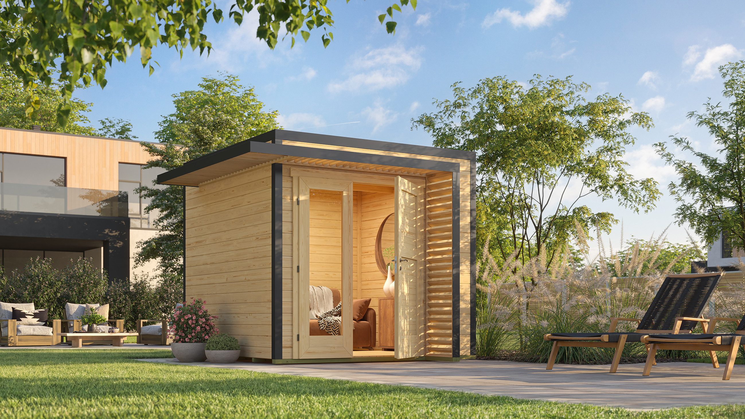 weka Gartenhaus Amberley, BxT: 300x300 cm, verschiedene Farben