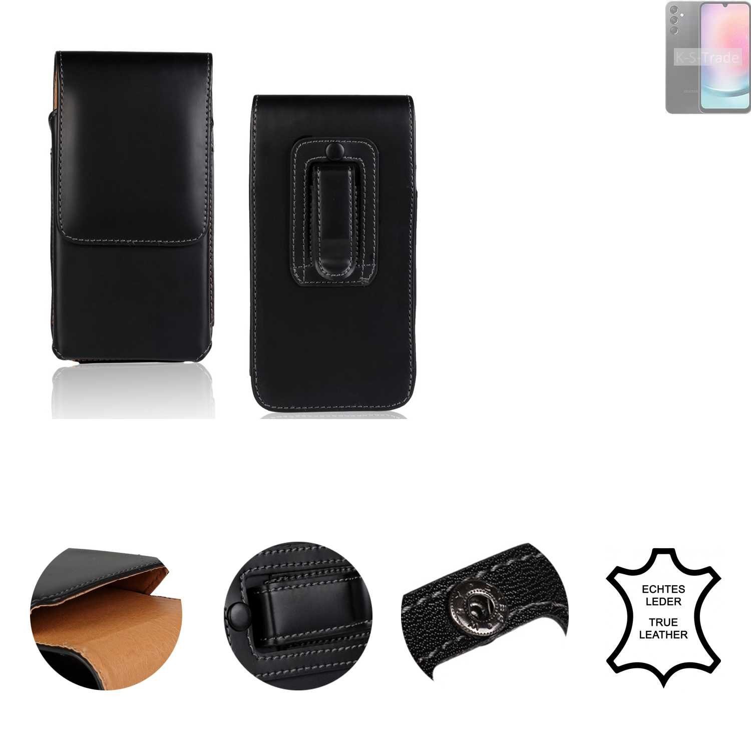 K-S-Trade Handyhülle für Samsung Galaxy A24 5G, Holster Gürteltasche Handy Hülle Schutzhülle Handyhülle Leder