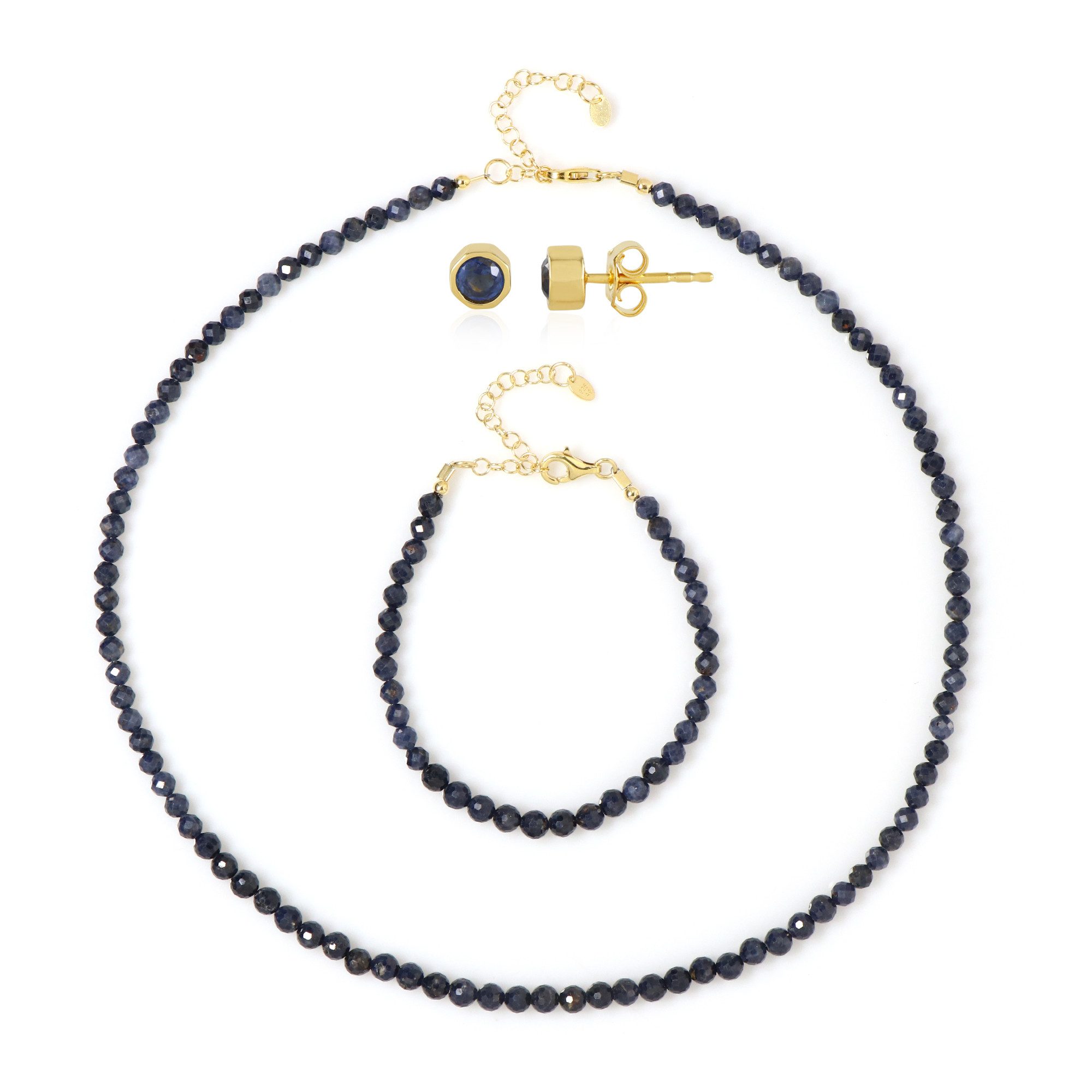 Cavill Schmuckset Madagaskar Blauer Saphir Goldplattiertes Silber Set (1-tlg)