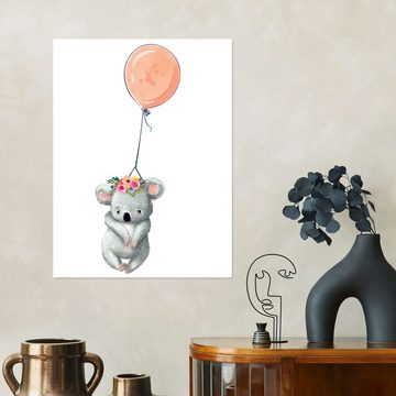 Posterlounge Poster Eve Farb, Koala mit Ballon, Kindergarten Kindermotive