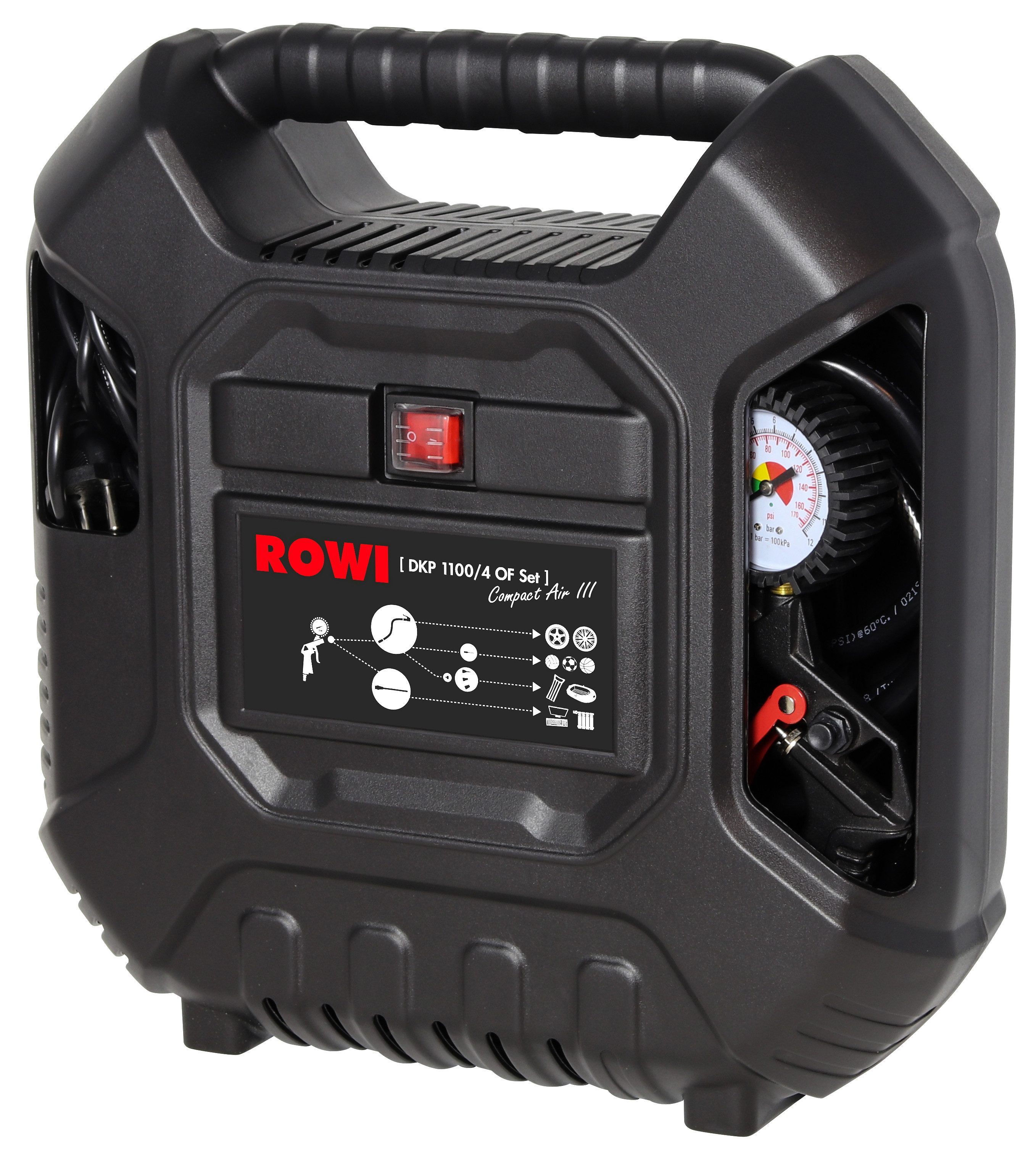 Kompressor Set - DKP 1100/4 OF Set Compact Air + 12-teilig Set