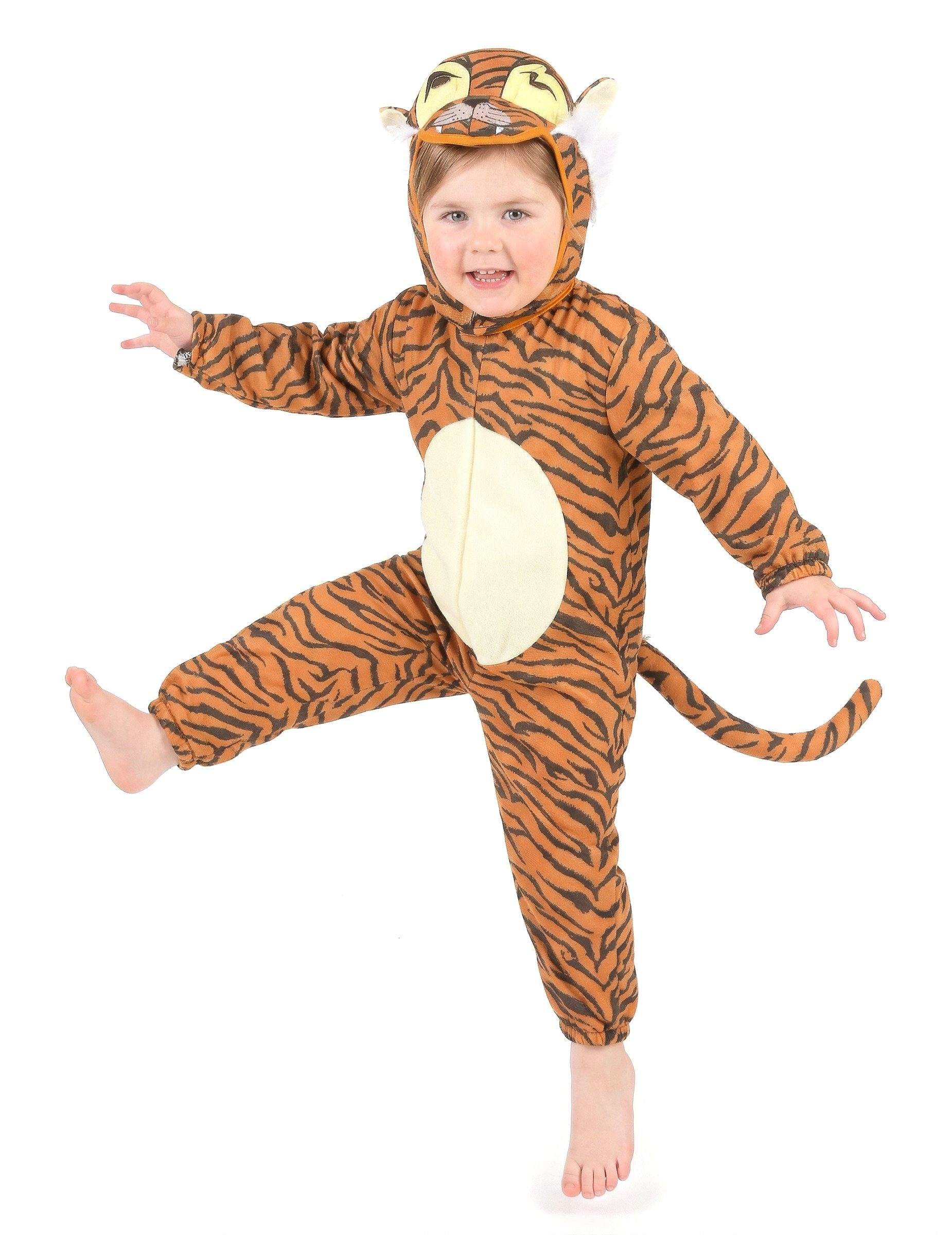 JADEO Kostüm Süsser Tiger Kinderkostüm Raubkatze orange-schwarz-weiss