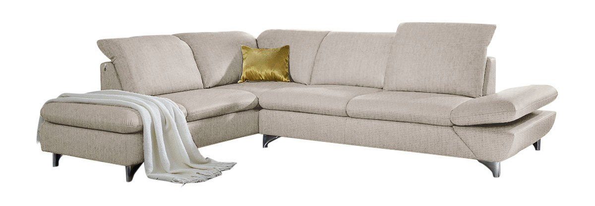 W.SCHILLIG Ecksofa taoo, elegant und zeitlos, bequem, L-Form, mit Sitziefenverstellung & Kopfteilverstellung