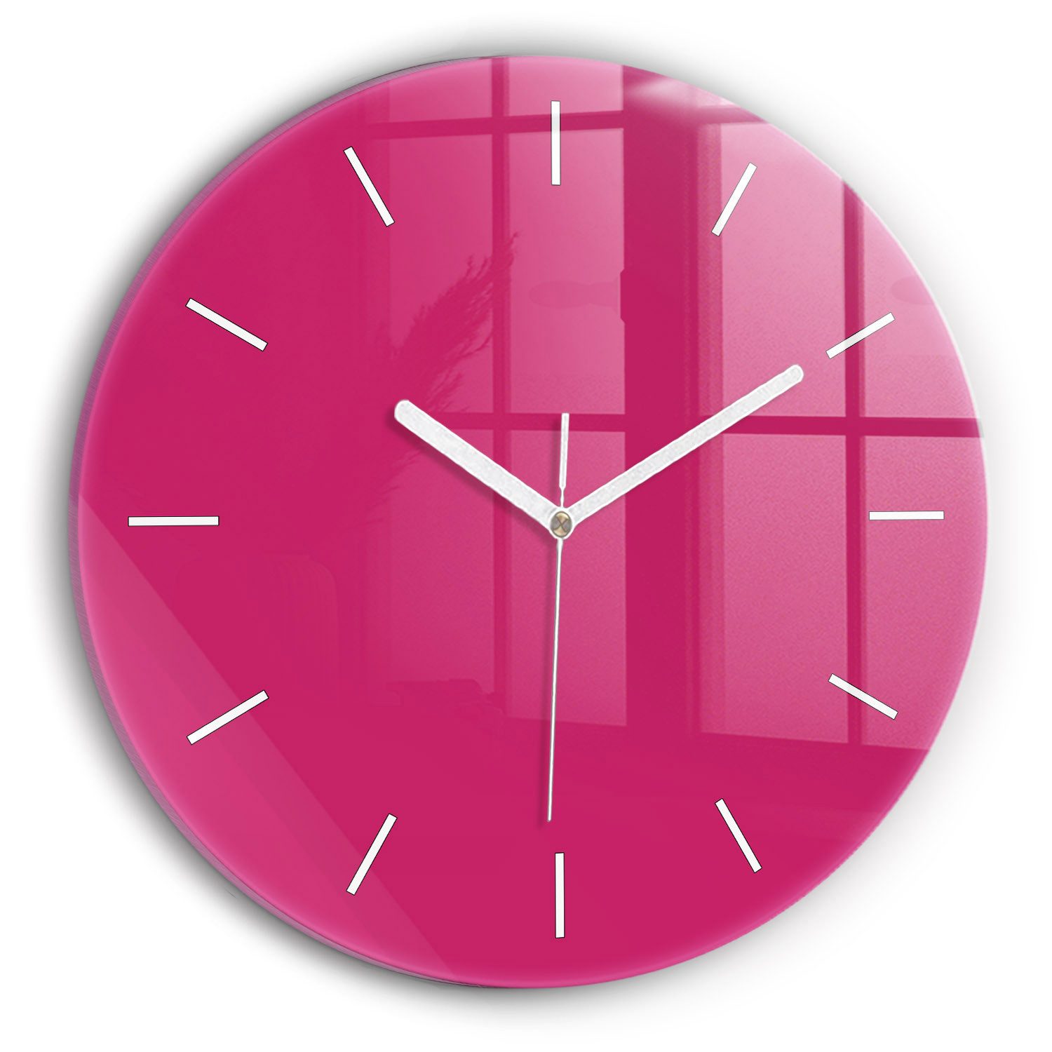 Tulup Wanduhr Wanduhr Glasrunde Uhr Moderne Glaswanduhr 30cm Uhr aus gehärtetem Glas