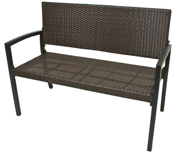Garden Pleasure Gartenbank Sanremo, Polyrattan, 118x60x87 cm, dunkelbraun