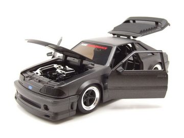 JADA Modellauto Ford Mustang GT 1989 schwarz grau Modellauto 1:24 Jada Toys, Maßstab 1:24