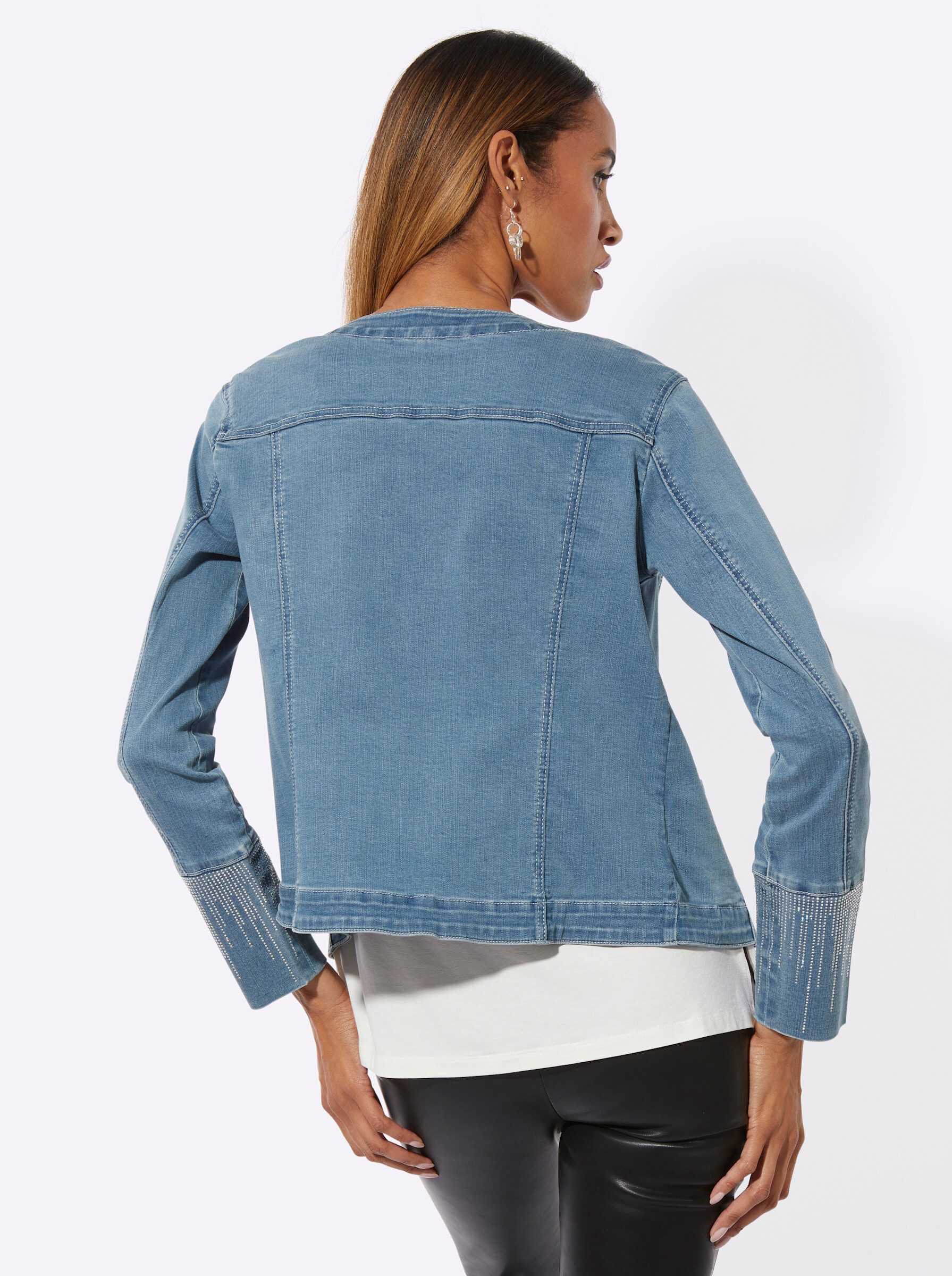 creation L Blusenblazer Lyocell-Baumwoll-Jeansblazer Langarm