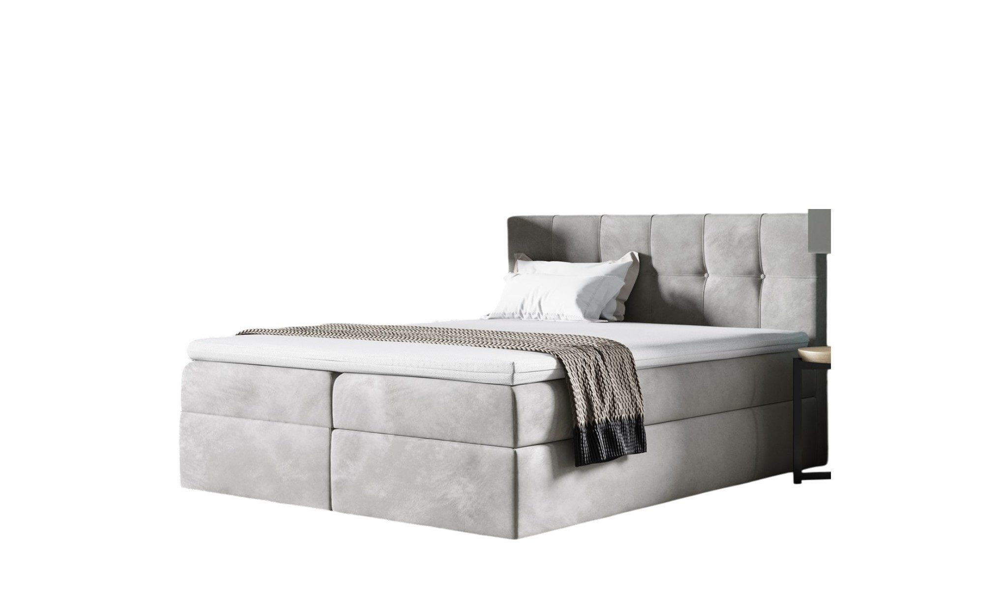 Fun Möbel Boxbett Schlafzimmerbett BURGOS in Stoff FRESH (inkl. Bettkasten, inkl. Kaltschaumtopper), eingebautes Liftsystem für Bettkästen