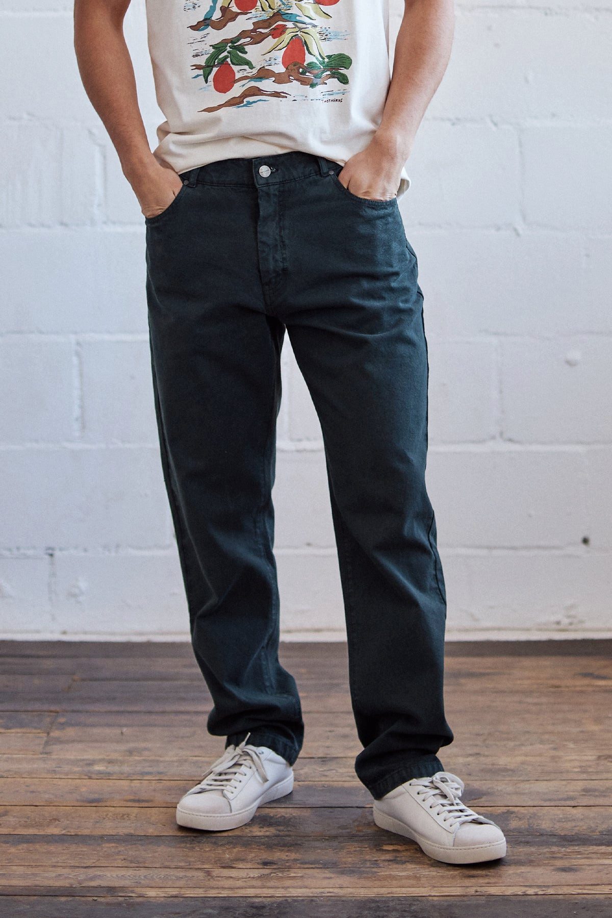 TWOTHIRDS Regular-fit-Jeans Kilwa - Dark Green extra robust & gemütlich