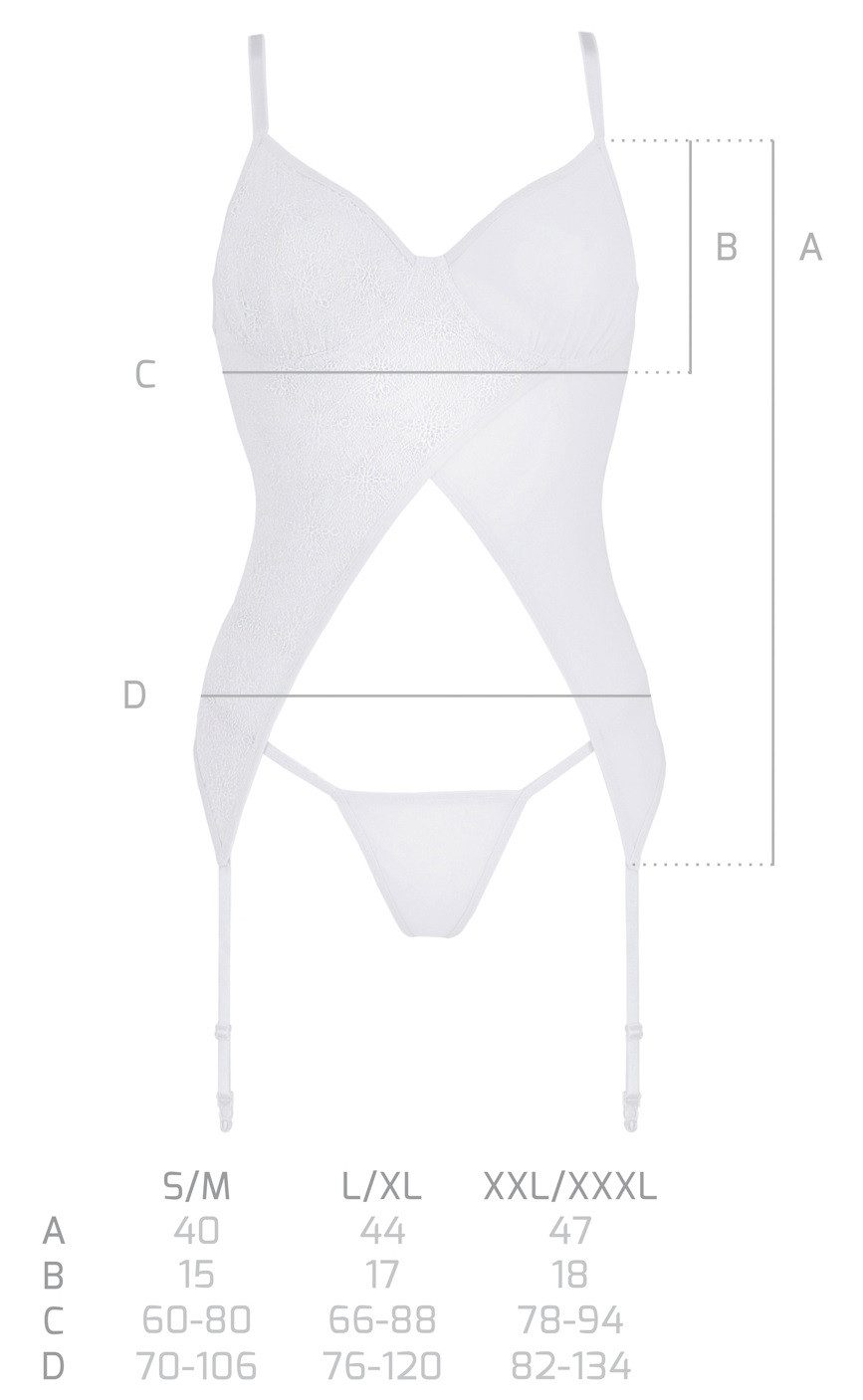 Avanua Set: Corsage Strapscorsage mit String, halbtransparenter Tüll und feine Spitze