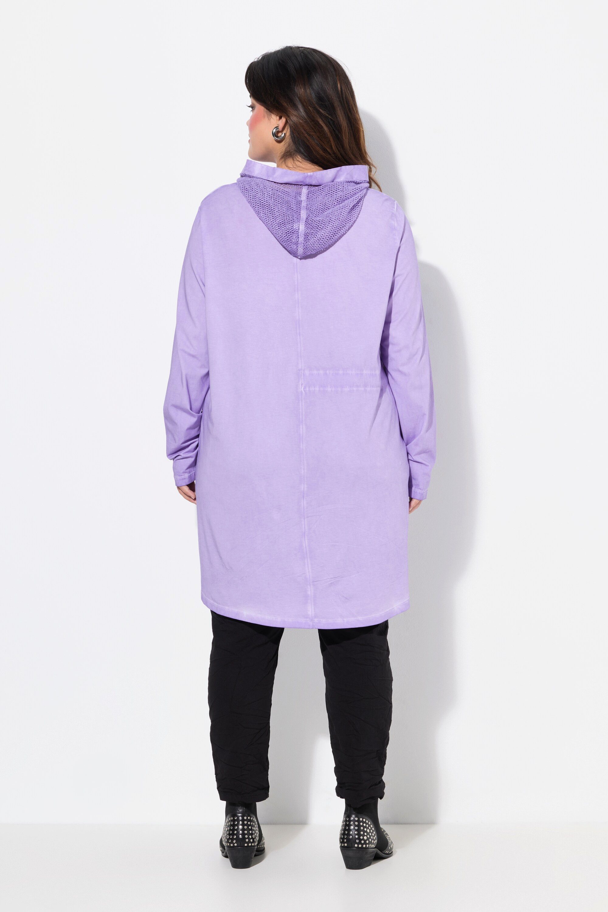 Angel of Style Sweatshirt Long-Sweatshirt oversized Netz-Kapuze