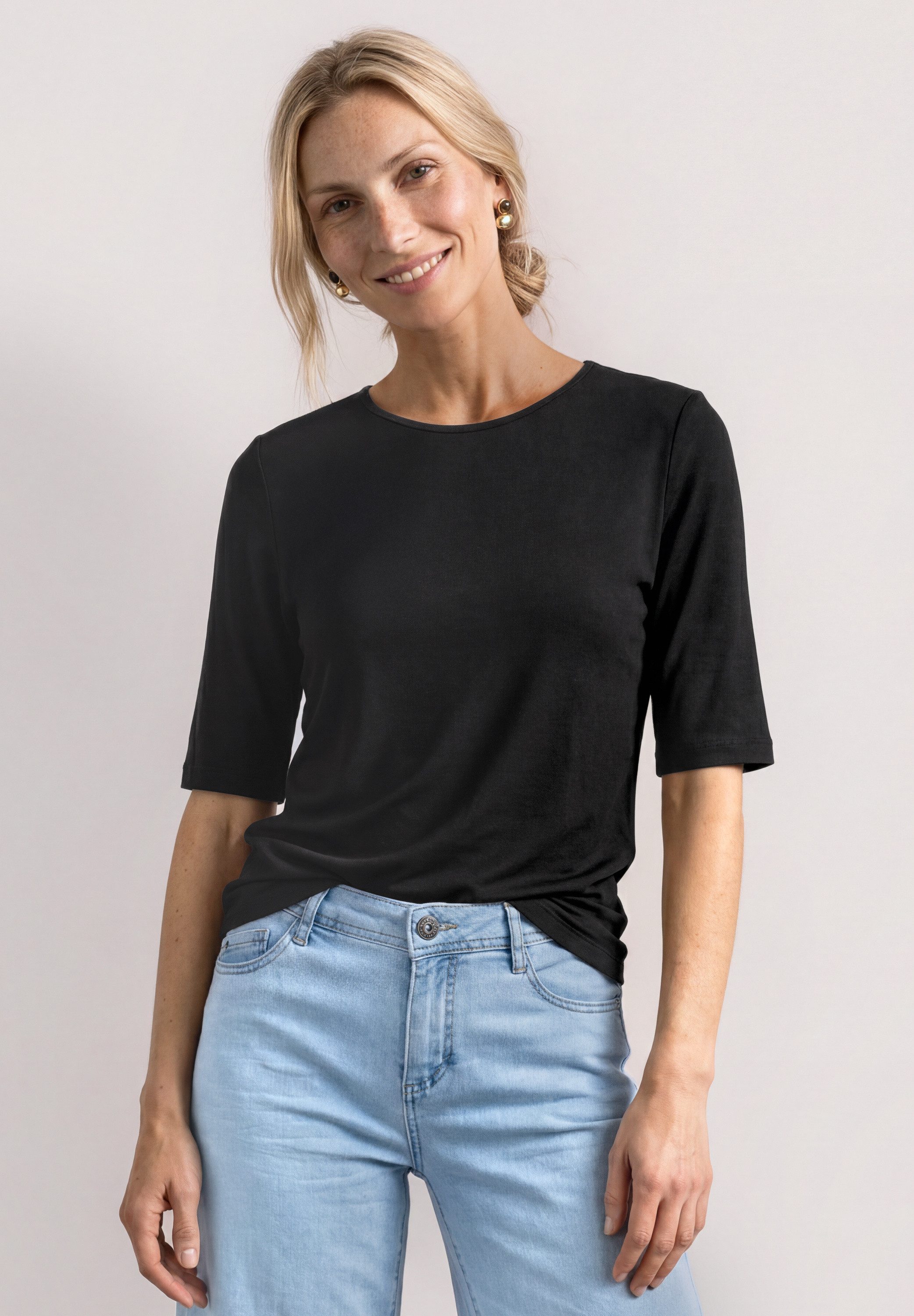 STREET ONE T-Shirt mit Rundhalsausschnitt